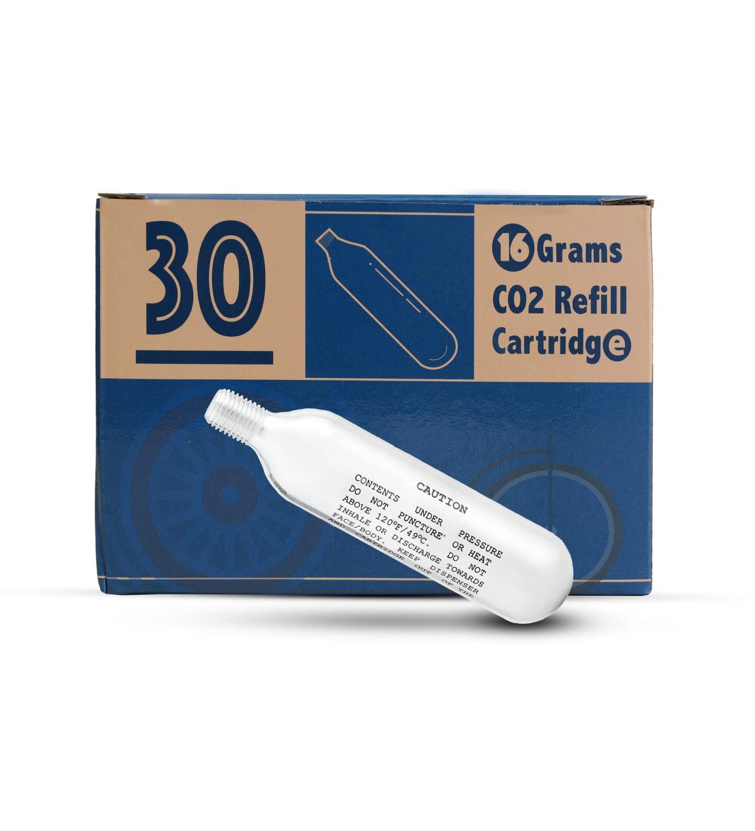 CyclingDeal 16g Threaded CO2 Cartridges Refills for Bike Pump - 30 Pack - Buy Online on GoSupps.com