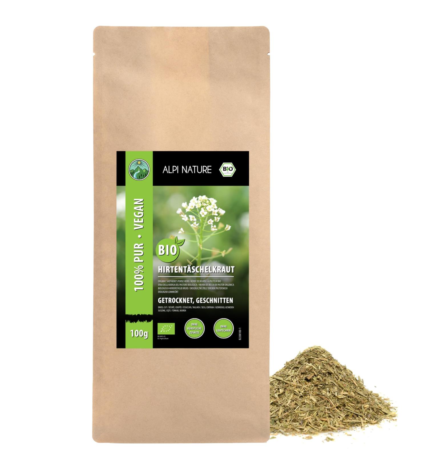 Alpi Investment OOD Alpi Nature Organic Shepherds Sheet Herb 100G Shepherds Paw Herb Cut Organic Shepherds Pot from Game Collection Shepherds Bag Tea 100 Natural Shepherds Bag zonder additieven - Buy Online on GoSupps.com