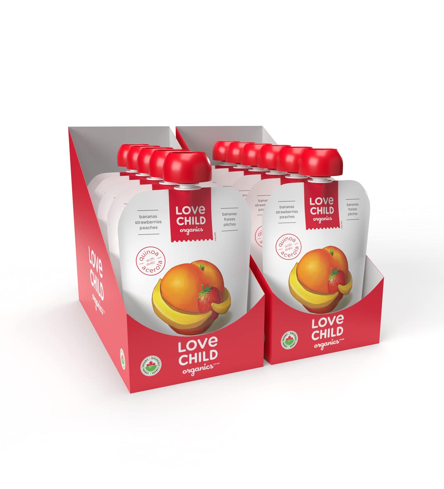 Love Child Organics Superblends Bananas Strawberries + Peaches Puree 128 ml (Pack of 12) by Nature's Path - Buy Online on GoSupps.com
