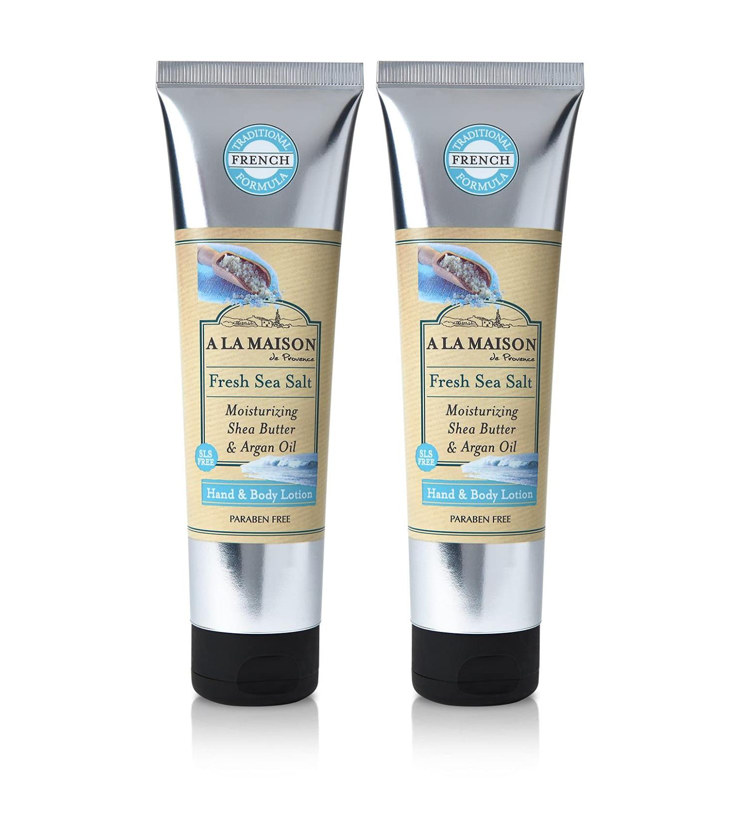 A LA MAISON De Provence Hand and Body Lotion | Natural Moisturizing Lotion with Argan Oil and Shea Butter | Moisturizer for Dry Skin | Paraben and Phthalates Free | Fresh Sea Salt Scent 8 Oz (2 Pack) - Buy Online on GoSupps.com