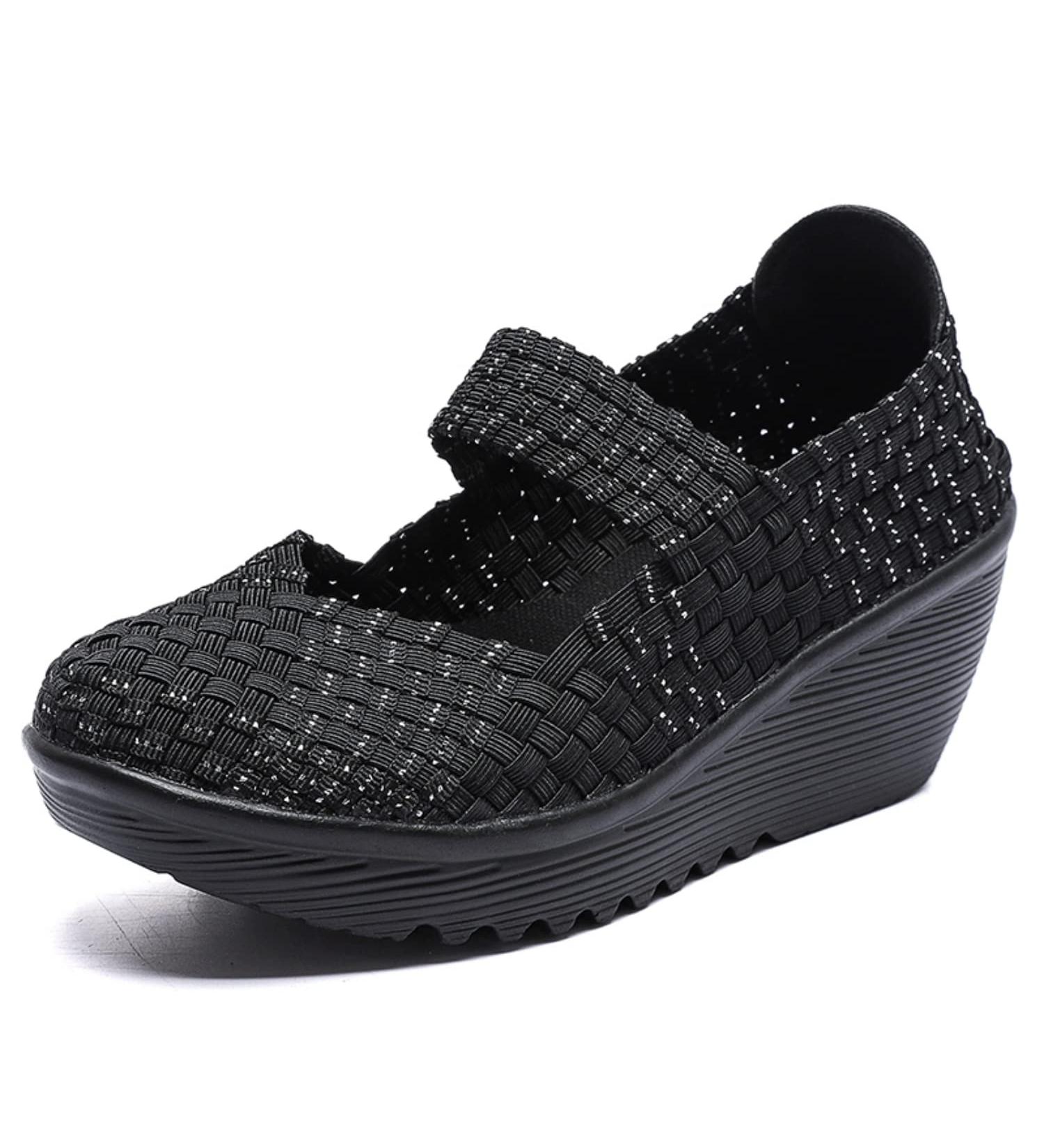 Touchmosees Women's Platform Wedge Sandals Mary Jane Shoes - Black/White - Size 8 - Buy Online on GoSupps.com