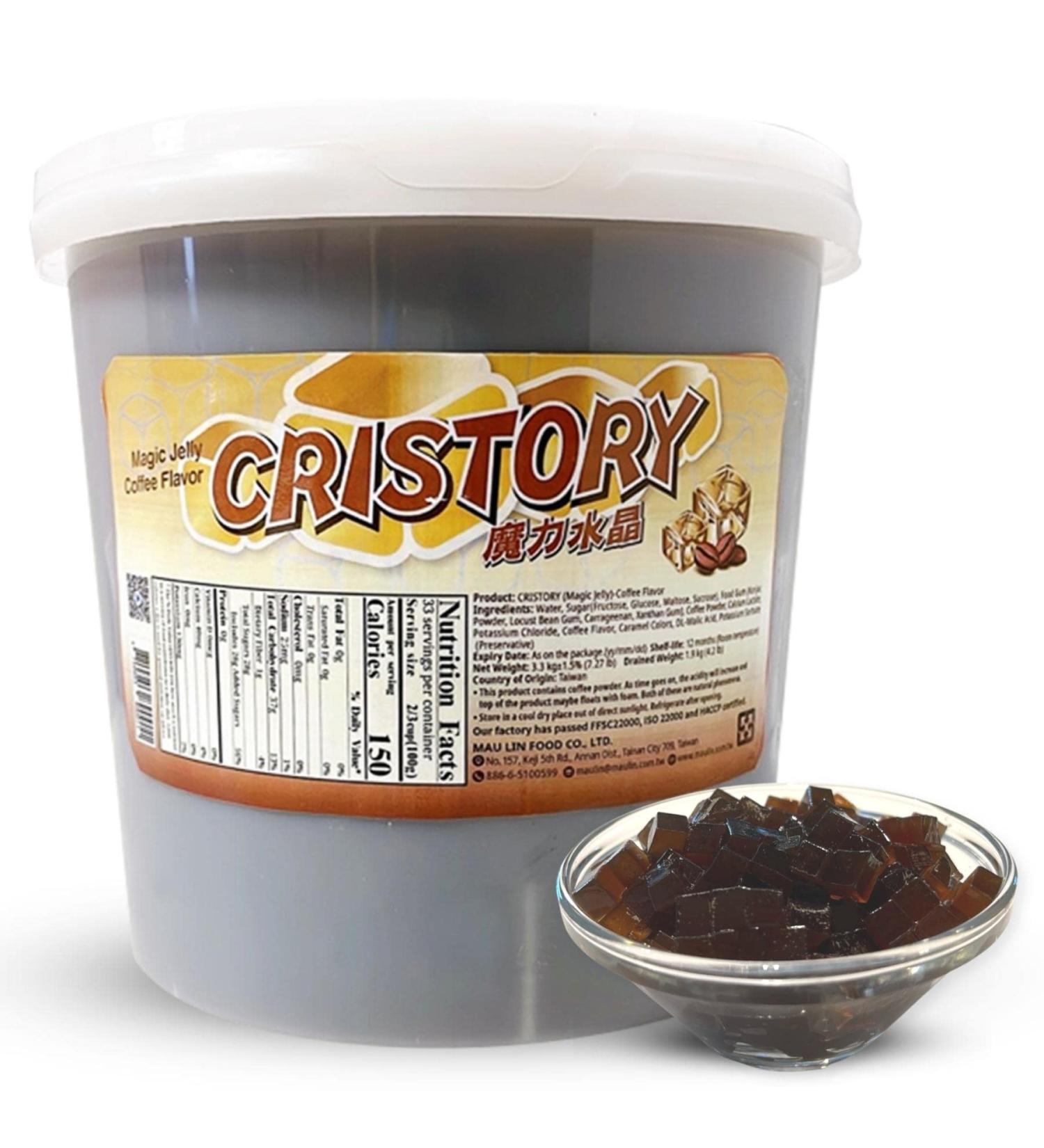 CRISTORY Coffee Flavor Jelly Boba Jar (7.27 lbs) - Authentic Arabica Coffee - Gluten & Fat Free - Vegan Friendly - Bubble Tea Toppings for Beverages & Desserts - Buy Online on GoSupps.com