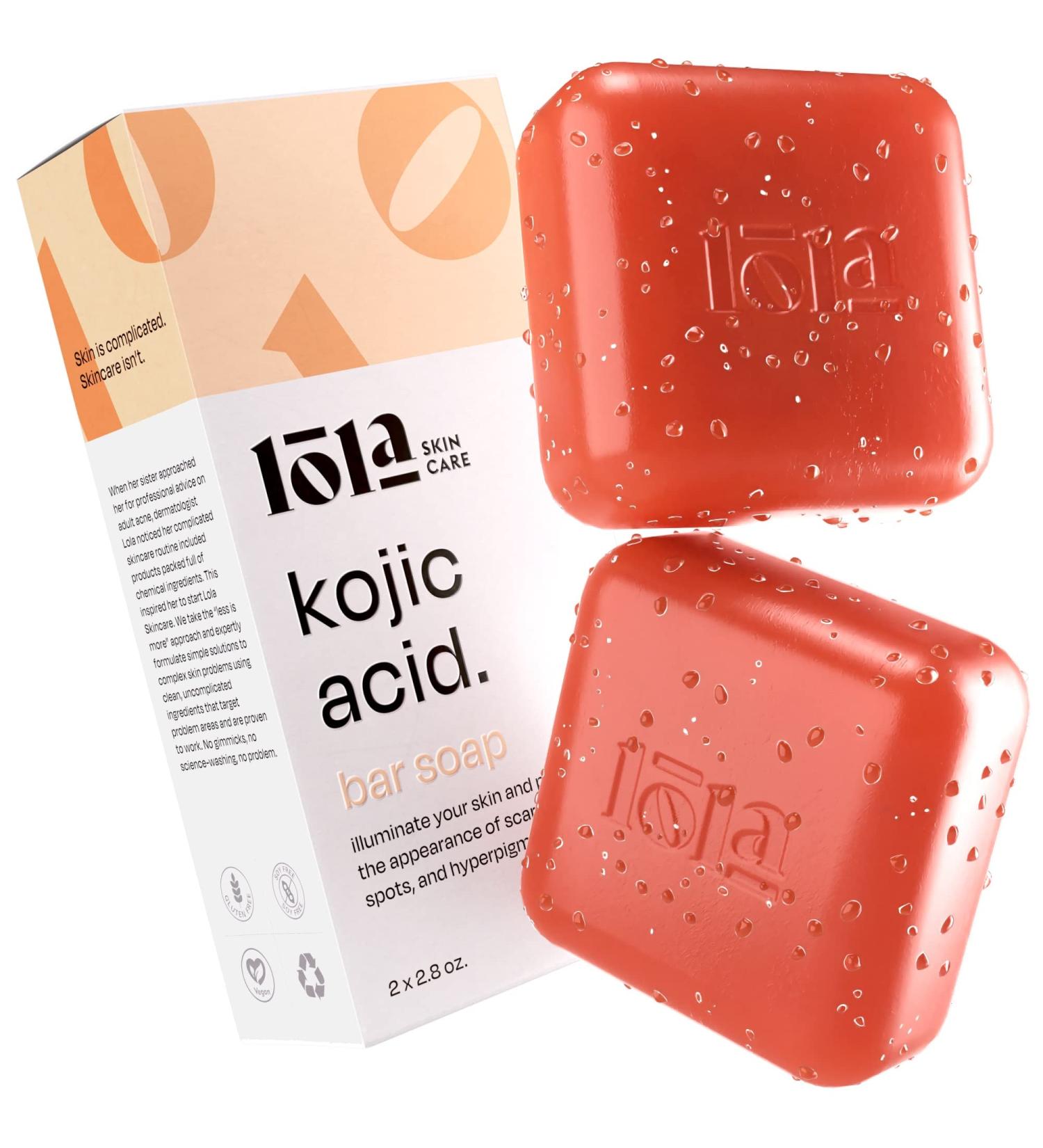 Lola Skincare Kojic Acid Soap with Turmeric, Orange Oil, and Papaya Extract for Skin Whitening & Brightening - Buy Online on GoSupps.com