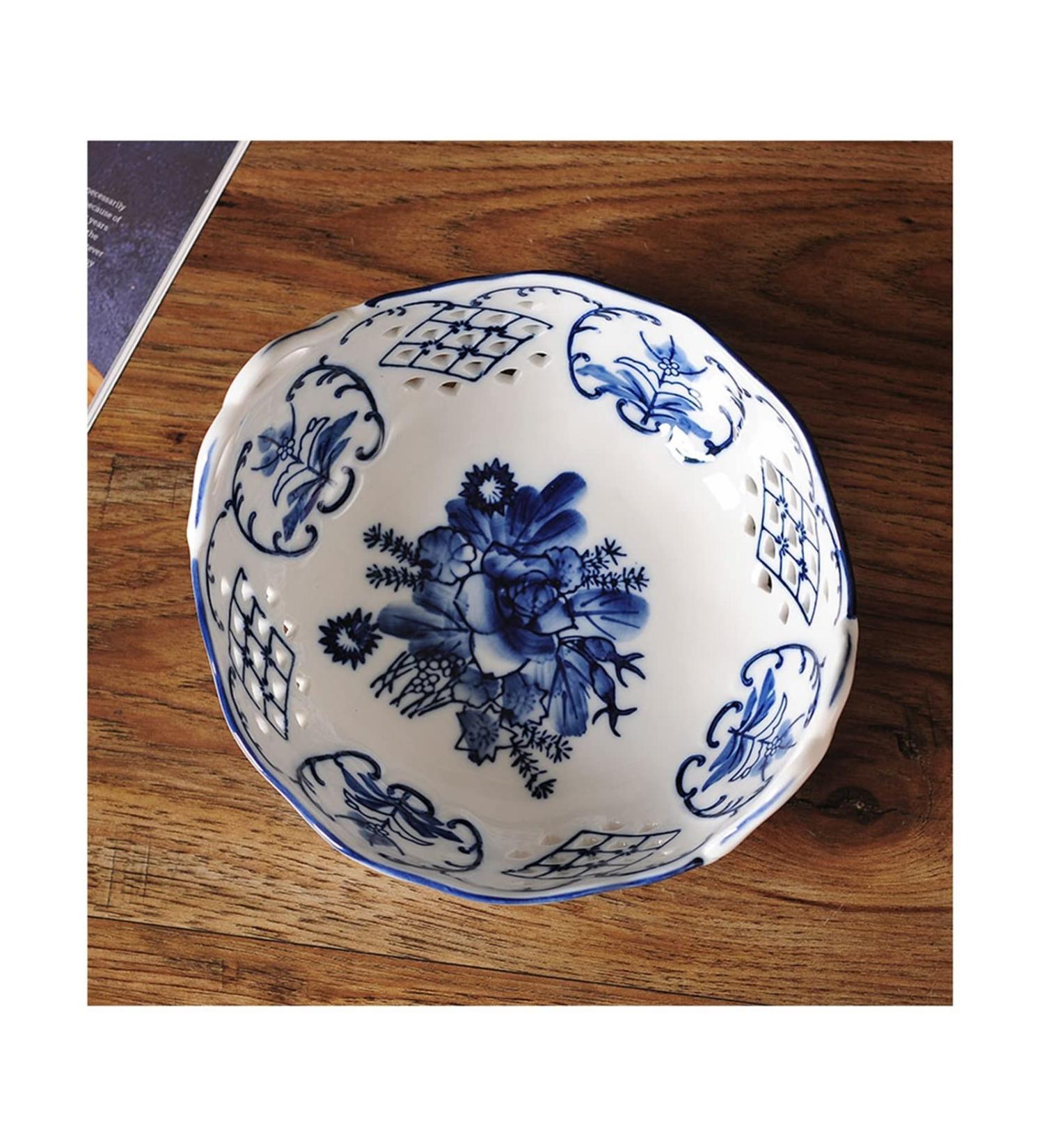 Fruit Bowl Fruit Plate Home Round Ceramic Fruit Bowl Living Room Dining Room Kitchen Desktop Porcelain Fruit Dish Hollow Candy Bowl Fruit Plate (Color : B) (B) - Buy Online on GoSupps.com