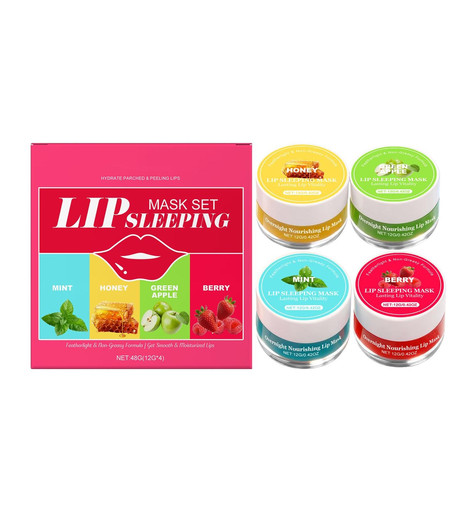 DALE YOU Set of 4 Lip Balms with Brush Honey Lip Balm and Moisturizing Night Mask Non-Stick For Daily Care Travel or Pre-Makeup (#1 88g) - Buy Online on GoSupps.com