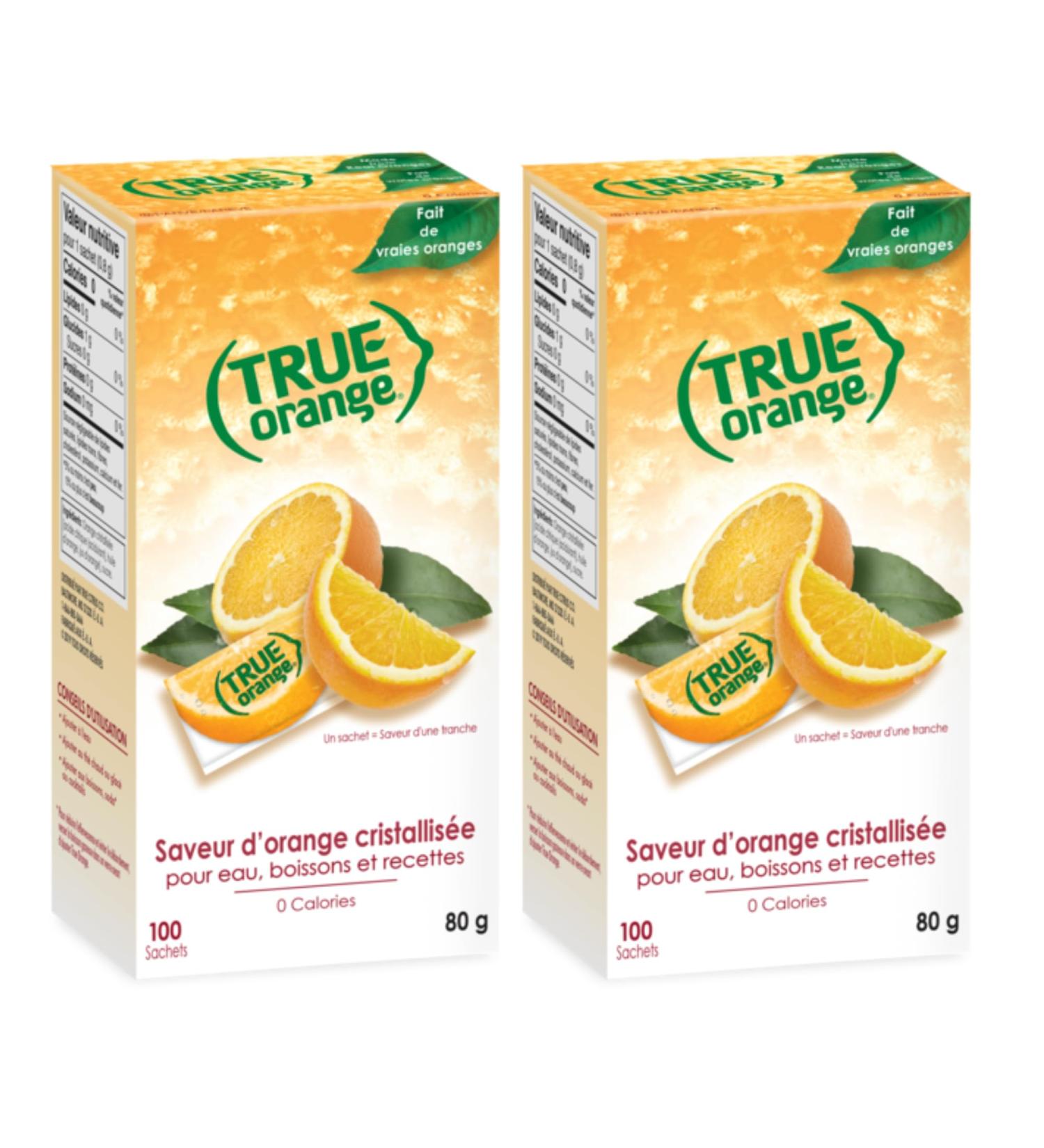 TRUE ORANGE Water Enhancer Bulk Dispenser Pack (100 Packets) 0 Calorie Drink Mix Packets For Water Water Flavour Packets Made with Real Oranges (2 X 100ct) 100 count (Pack of 2) - Buy Online on GoSupps.com