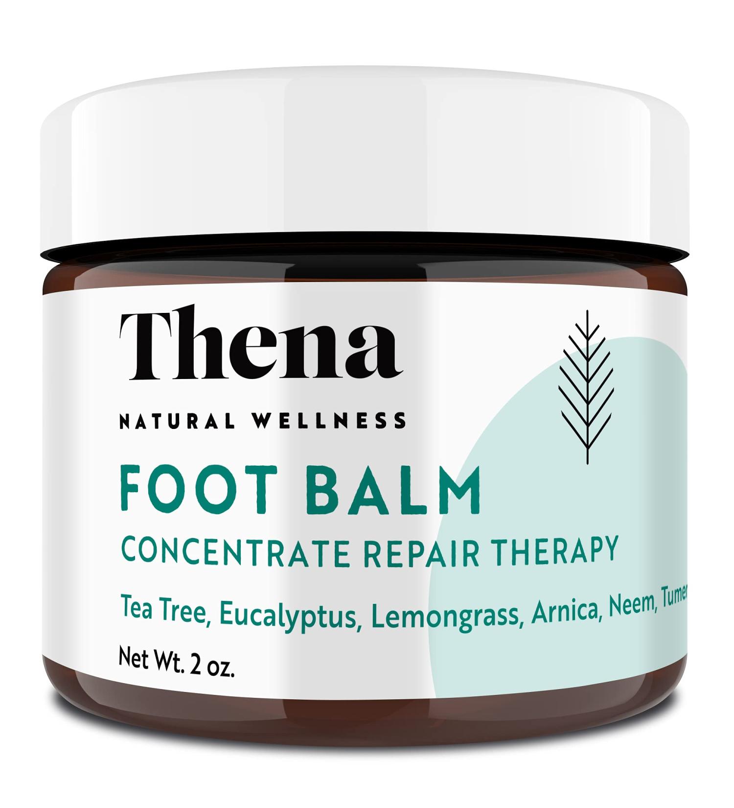 THENA Tea Tree Oil Antifungal Cream - Extra Strength Foot Balm for Athlete's Foot, Dry Skin, Cracked Heels & Fungal Infections - Natural Treatment for Itch Relief, Toenail Fungus, Calluses & Ringworm - Best Anti-Fungal Foot Care for Humans - Buy Online on GoSupps.com