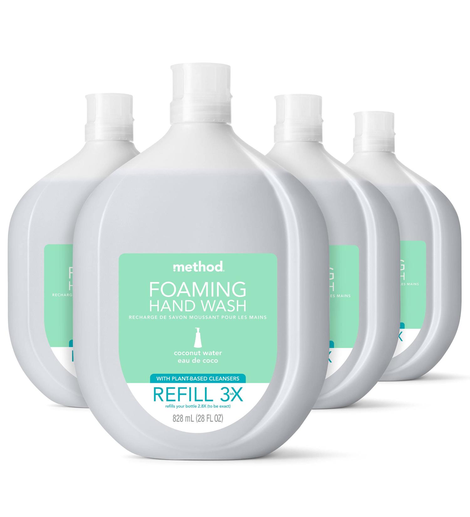 Method Coconut Water Foaming Hand Soap Refill - 28 fl oz (Pack of 4) - Biodegradable Formula - Recyclable Bottle - Buy Online on GoSupps.com