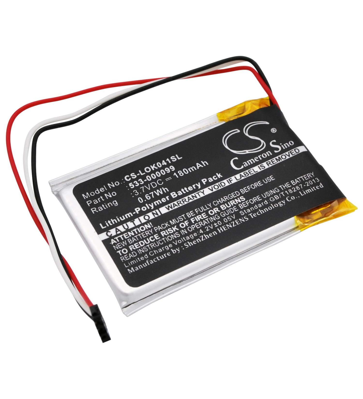 Replacement Battery 533-000099 AHB222535PJT for ik1041 Keys-to-Go 3.7V/180mAh