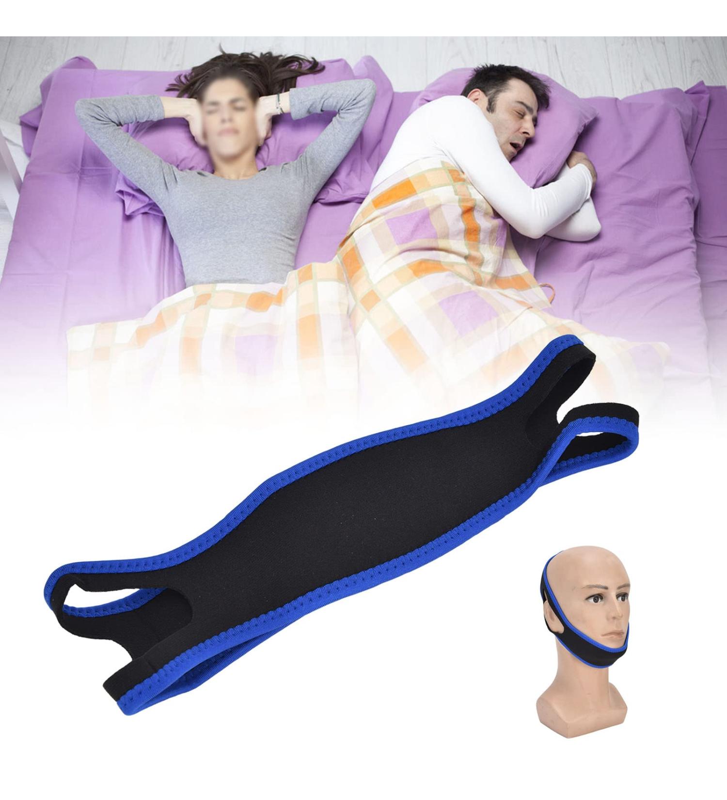 Anti Snore Chin Strap | Adjustable Breathable Nylon Head Band for CPAP Users | Comfortable Sleep Support for Men & Women - Blue Black - Buy Online on GoSupps.com