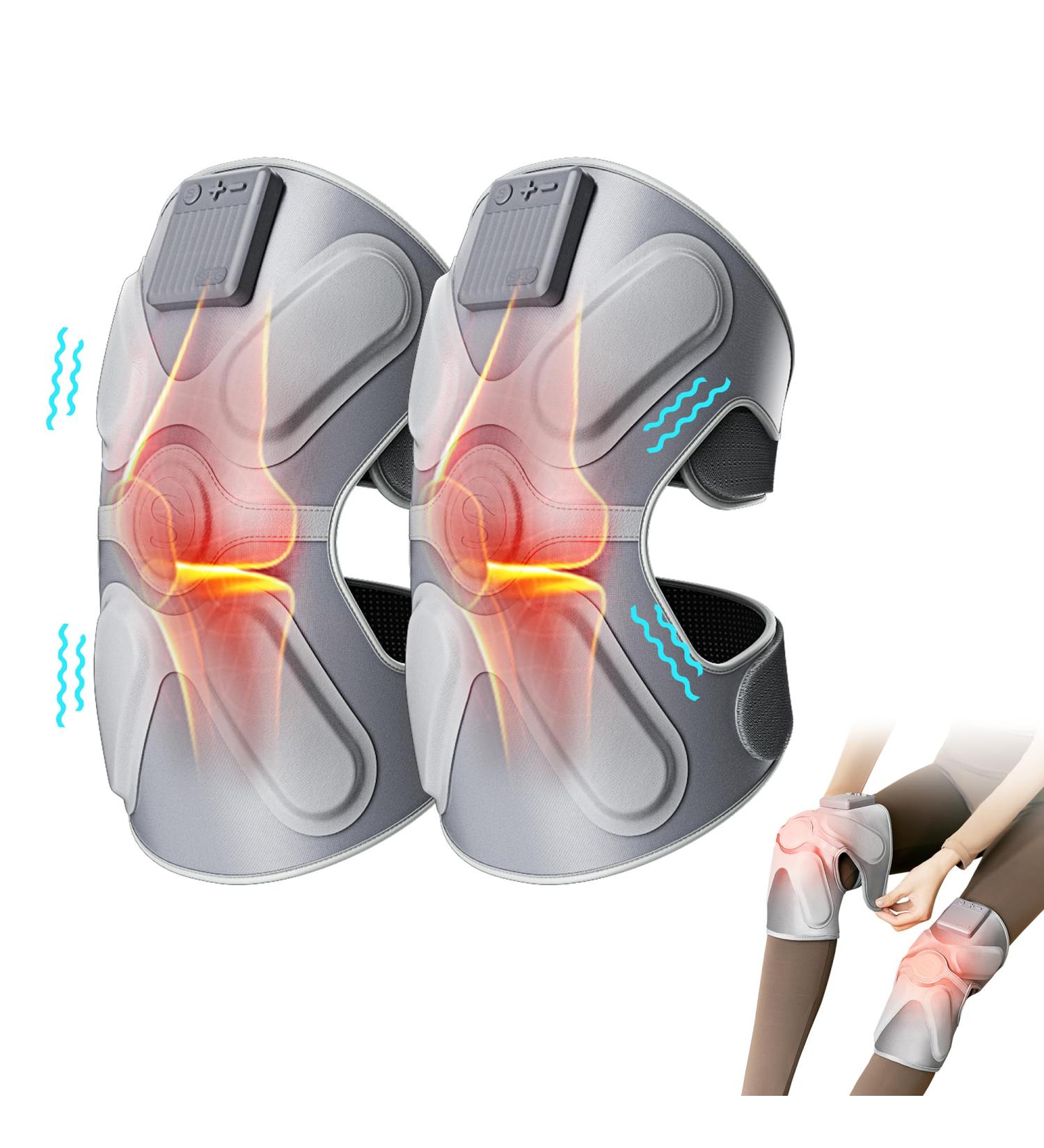 SKG Knee Massager with Heat & Vibration - Cordless Heated Knee Brace for Pain Relief | Portable Joint Pain Relief Gift for Dad | W3 PRO - Buy Online on GoSupps.com