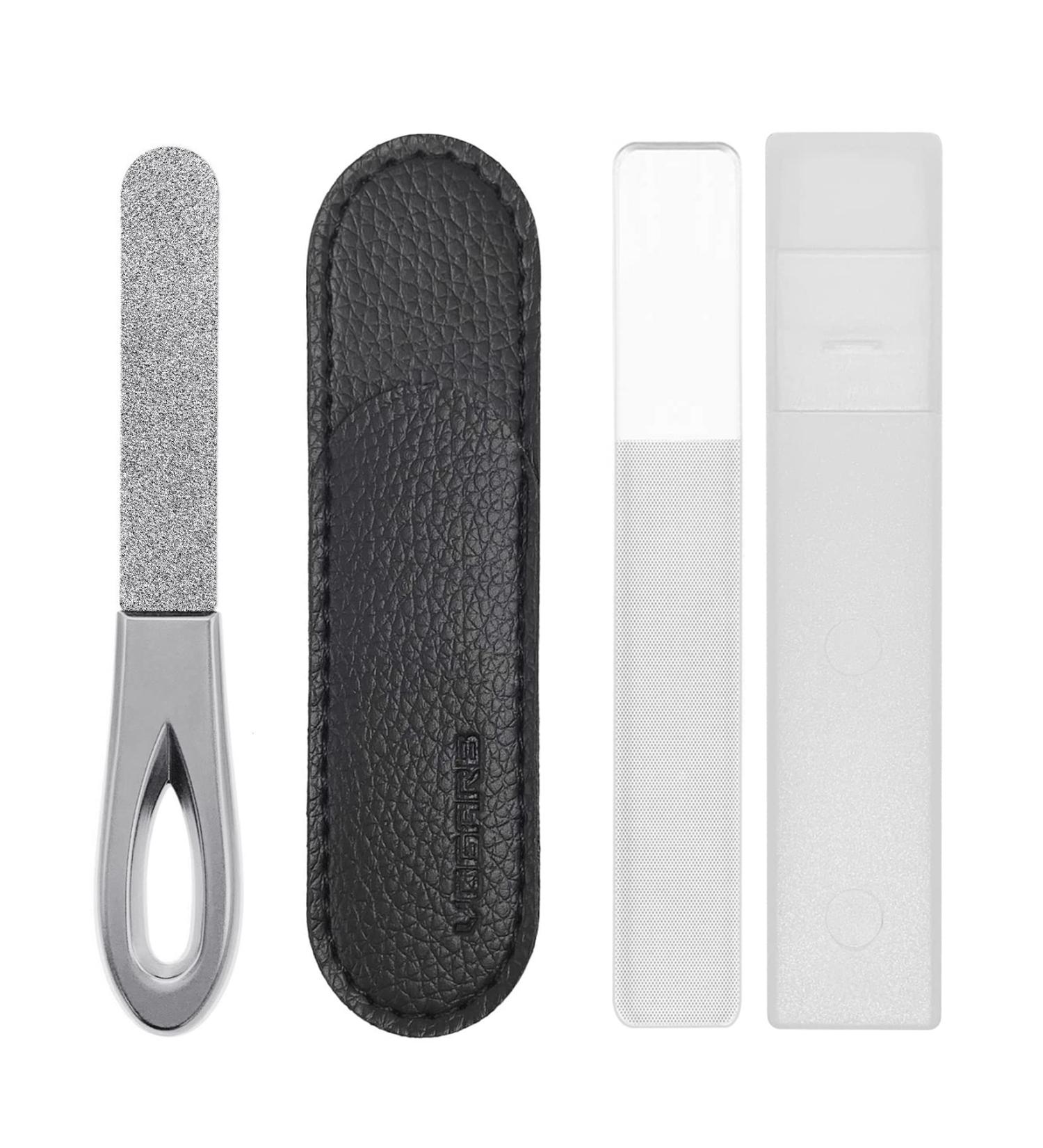 VOGARB Nail Files for Natural Nails 3.6'' Double Sided 180 Diamond Grits Emery Boards with Glass Nail Filer - Easy Grinding for Hard/Thick Nails - Salon Quality - 1 Pack-SF02 - Buy Online on GoSupps.com