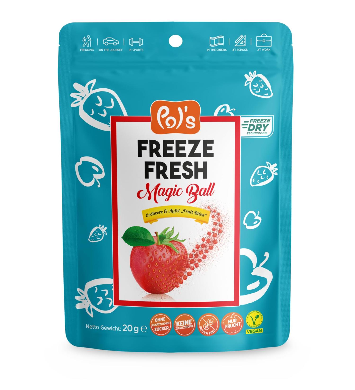  POL'S Pol's Freeze Fresh Magic Ball Strawberry & Apple "Fruit" Healthy Snack 100% Fruit Innovative Snack Perfect on the Go Ideal for Dieting No Additives No Added Sugar - Buy Online on GoSupps.com