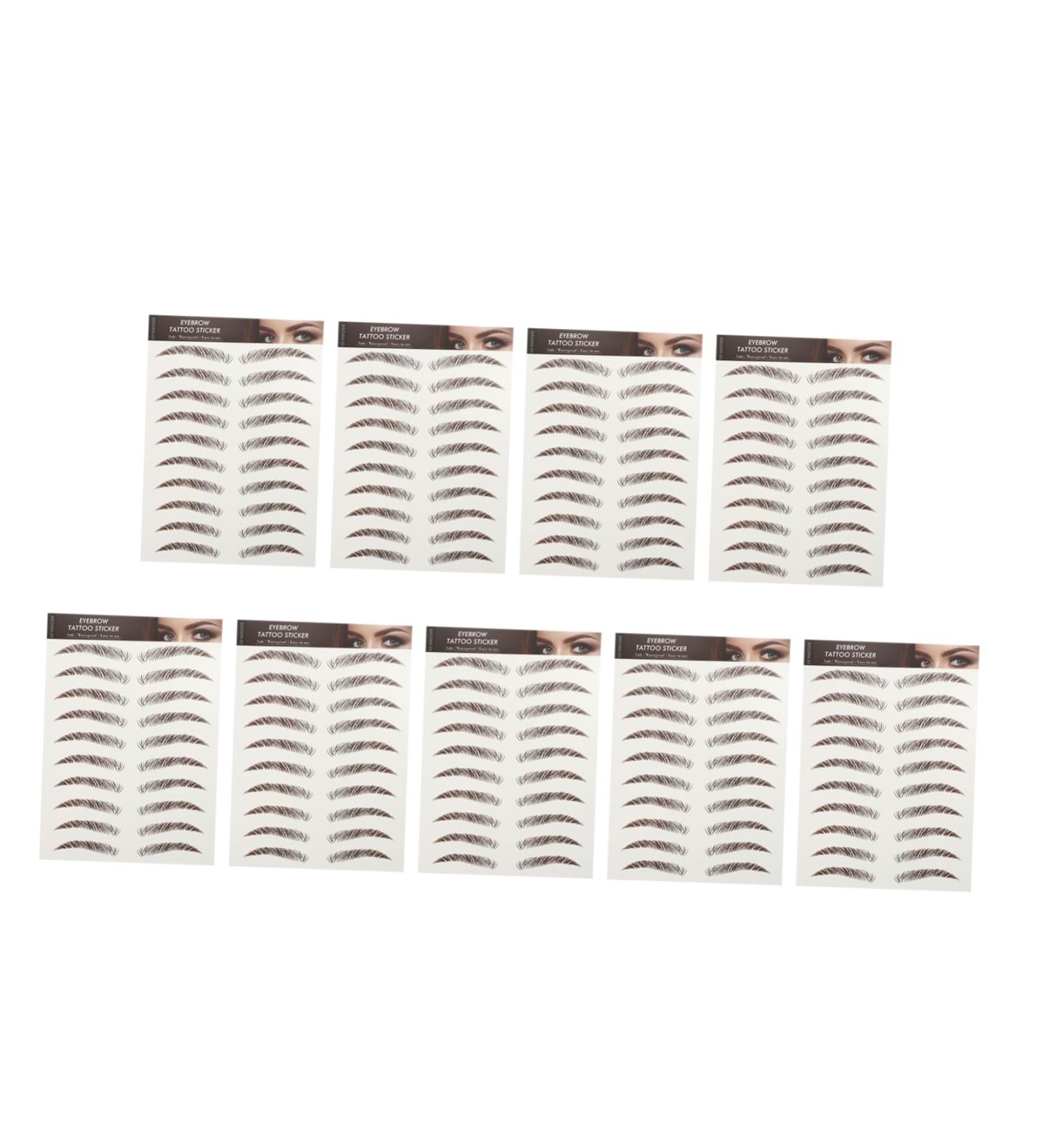 DOITOOL 9 sheets Transfers Artificial Eyebrows Temporary Tattoos Eyebrow Sticker Transfer False Stickers 21x14.7cm Brown - Buy Online on GoSupps.com