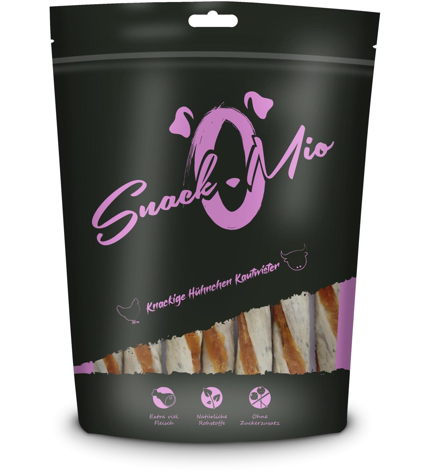 SnackOMio Premium Chicken Chew Twisters for Dogs - 200g Crunchy Snack | International Shipping Available - Buy Online on GoSupps.com