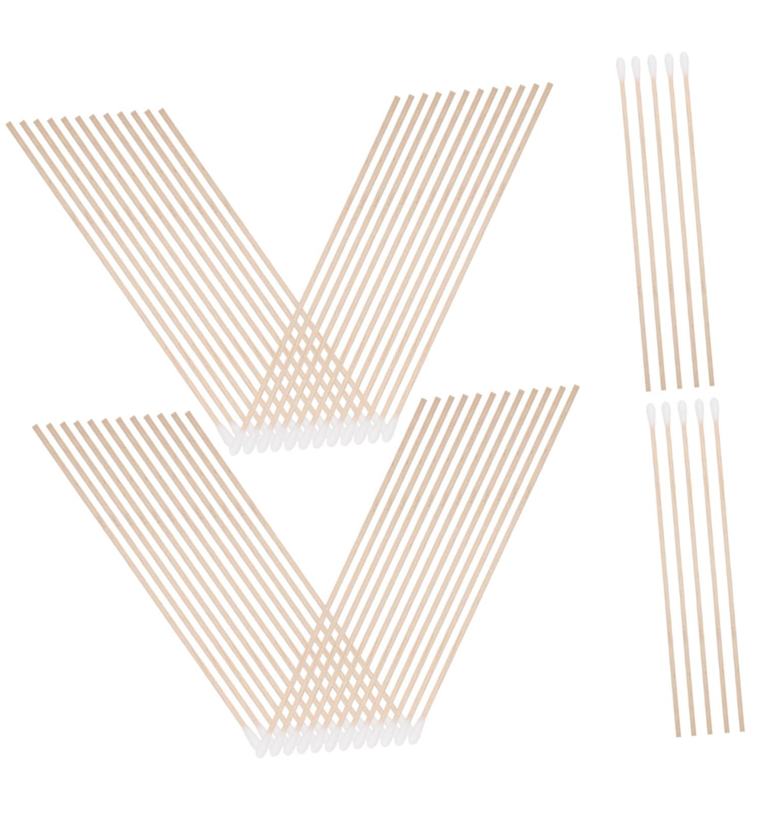 Minkissy Round Cotton Tip Swabs 100pcs - Oily Skin Makeup Tool Blotting Paper & Satin Bonnet Buds Applicator - Large Cotton Swabs & Wooden Clean - Buy Online on GoSupps.com