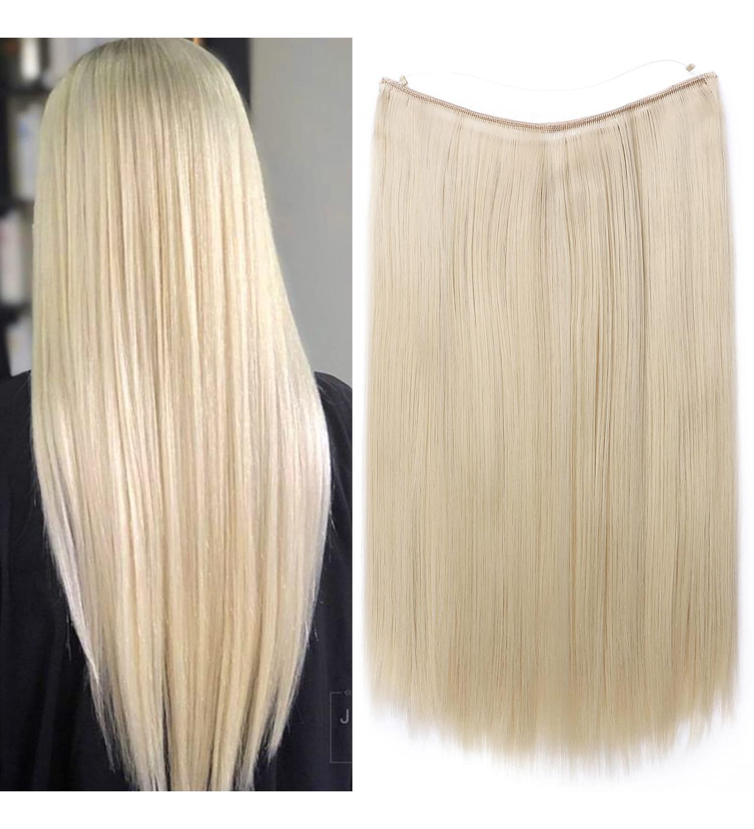 Hair Extensions Secret Headband | Simply Invisible Crown Wire Hairpiece for Women | 40cm Straight Bleached Blonde - Buy Online on GoSupps.com