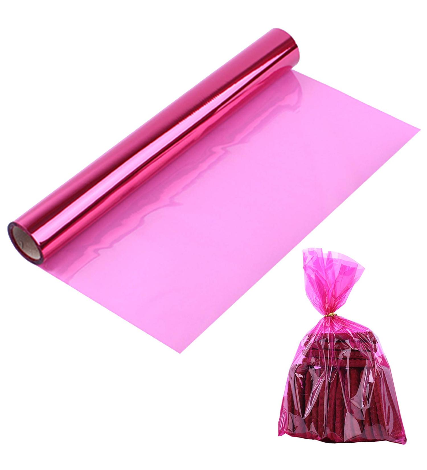 Easter Pink Cellophane Wrap Roll  Translucent Pink Cellophane Wrapping Paper  16 Inch Width x 100 Ft Long Colored Cellophane Rolls for Gift Baskets  DIY Arts Crafts Decoration and More - Buy Online on GoSupps.com
