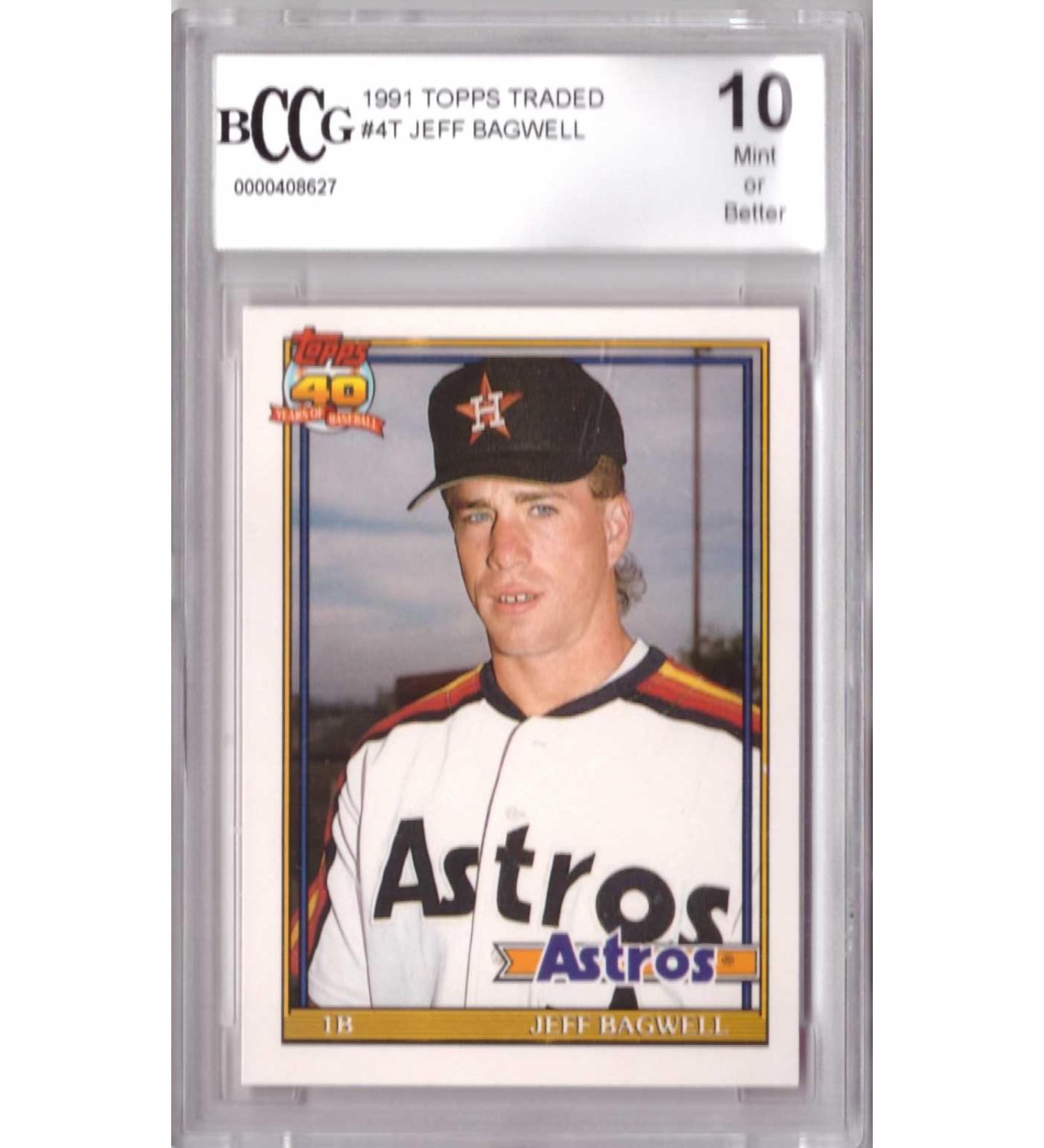 1991 topps traded #4t JEFF BAGWELL houston astros rookie card BGS BCCG 10 Graded Card
