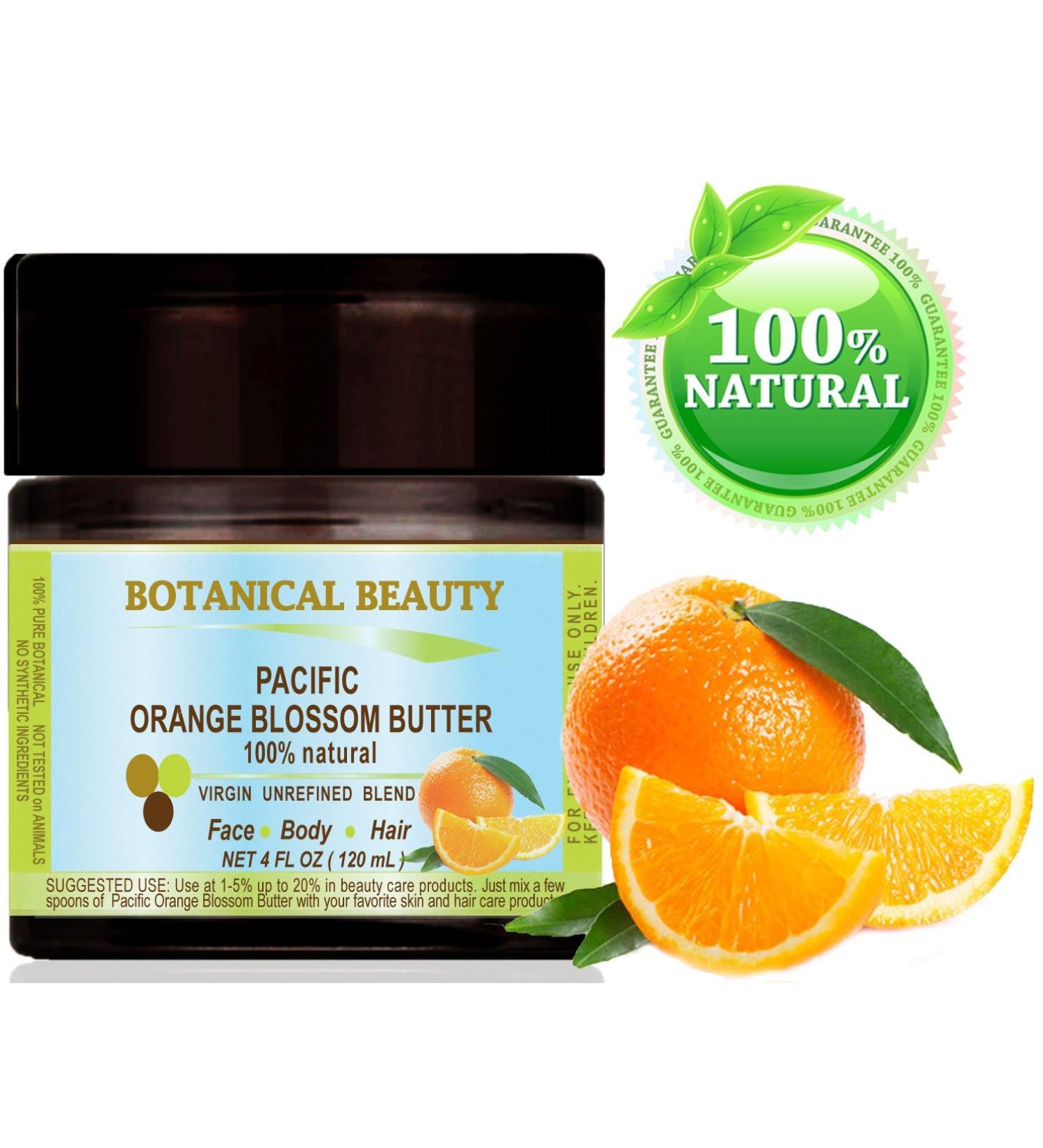 Natural Pacific Orange Blossom Butter | 4 oz | Skin Hair Lip & Nail Care by Botanical Beauty - International Shipping Available - Buy Online on GoSupps.com