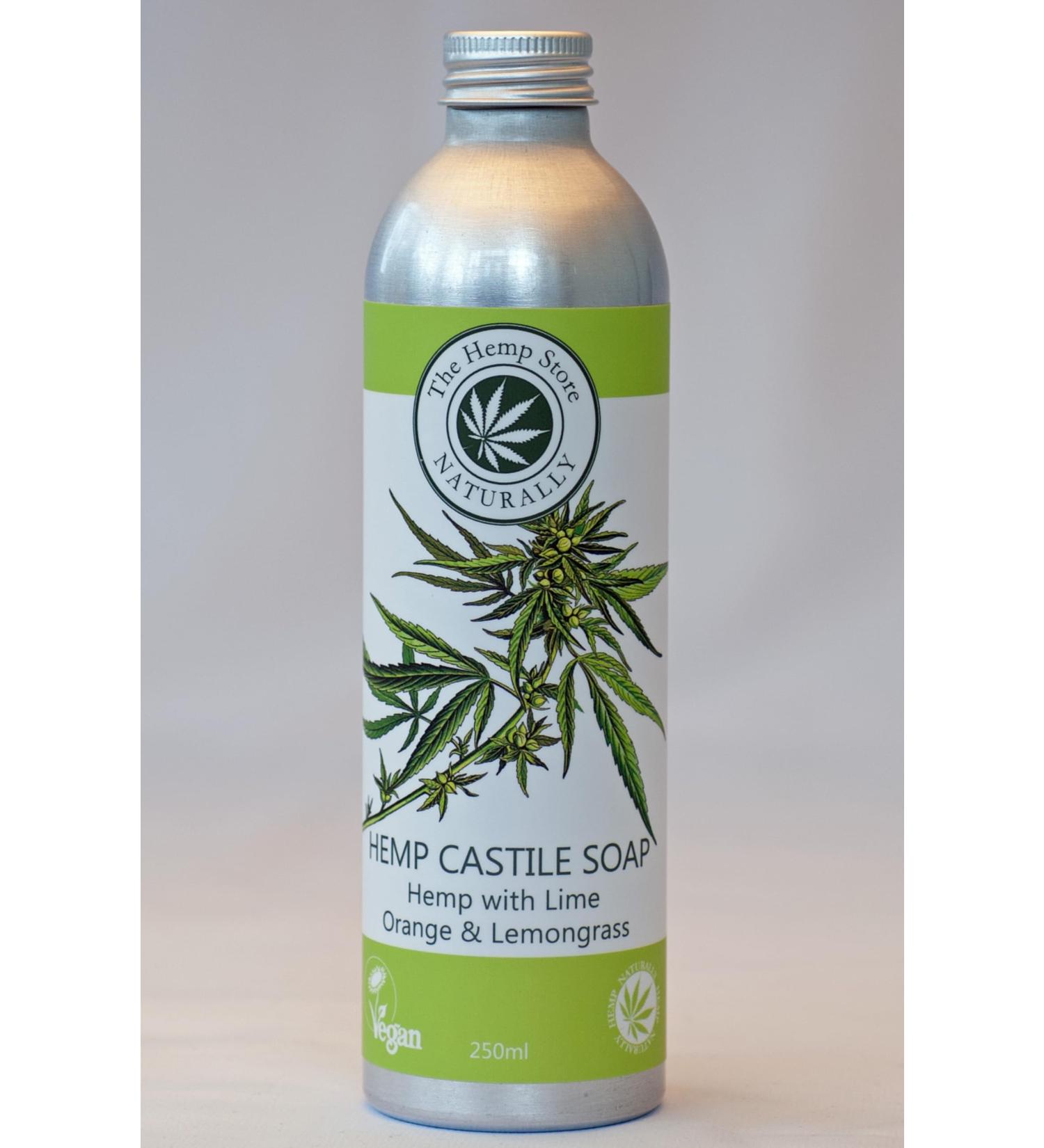 The Hemp Store Hemp Castile Liquid Soap with Lime Orange & Lemongrass 250ml