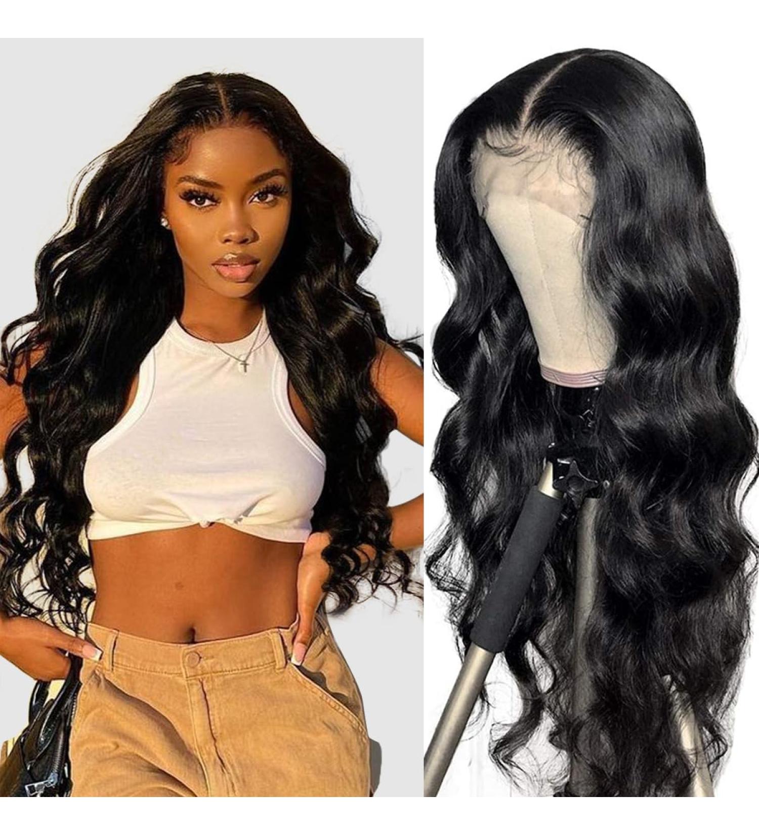 ALIPOP 5x5 HD Transparent Lace Front Wig 22'' Body Wave Brazilian Human Hair 180% Density Closure Wig - Buy Online on GoSupps.com