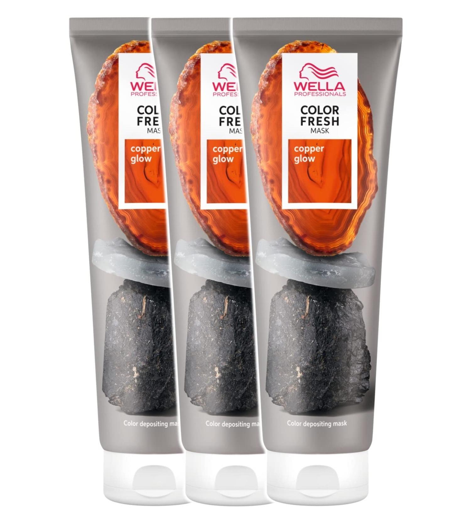 3 x Wella Professionals Color Fresh Semi-Permanent Hair Mask 150ml - Copper Glow