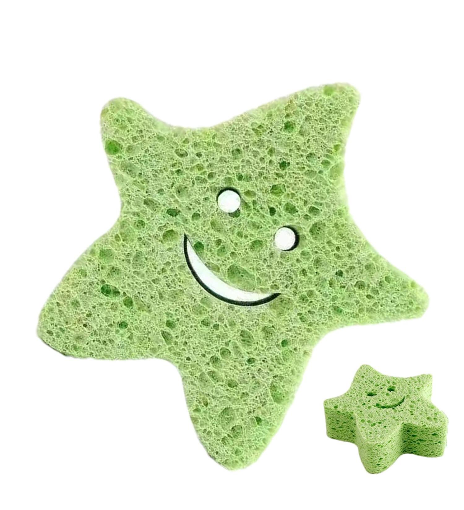 Kids Bath Sponge | Wood Pulp Sponge Soft Bath Sponges Shower Sponge Dead Skin Remover Cute Shower Brush Bath Supplies for Toddler Kids Baby Green - Buy Online on GoSupps.com