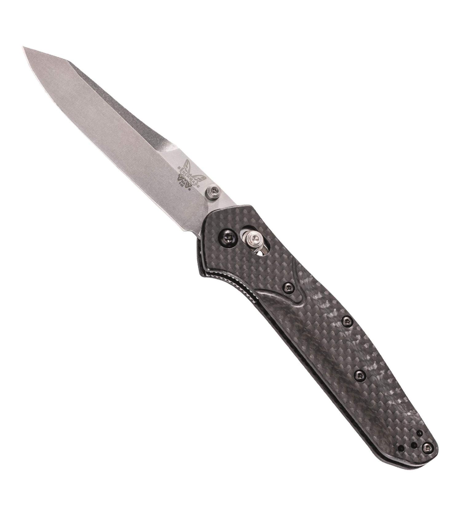 Benchmade 940 EDC Manual Open Folding Knife - Made in USA - Reverse Tanto Blade - Carbon Fiber Handle/Satin Finish - Buy Online on GoSupps.com