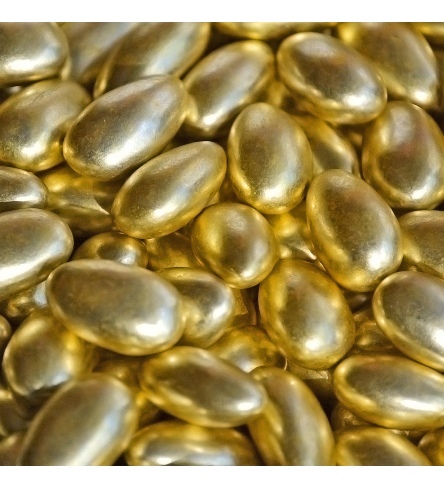 Wedding almonds 500 g gold (for approx. 31-33 guest gifts) - Guest gifts Wedding Bonboniers Give Aways Sugar alms - Greek cuffa for Italian Confetti French drages