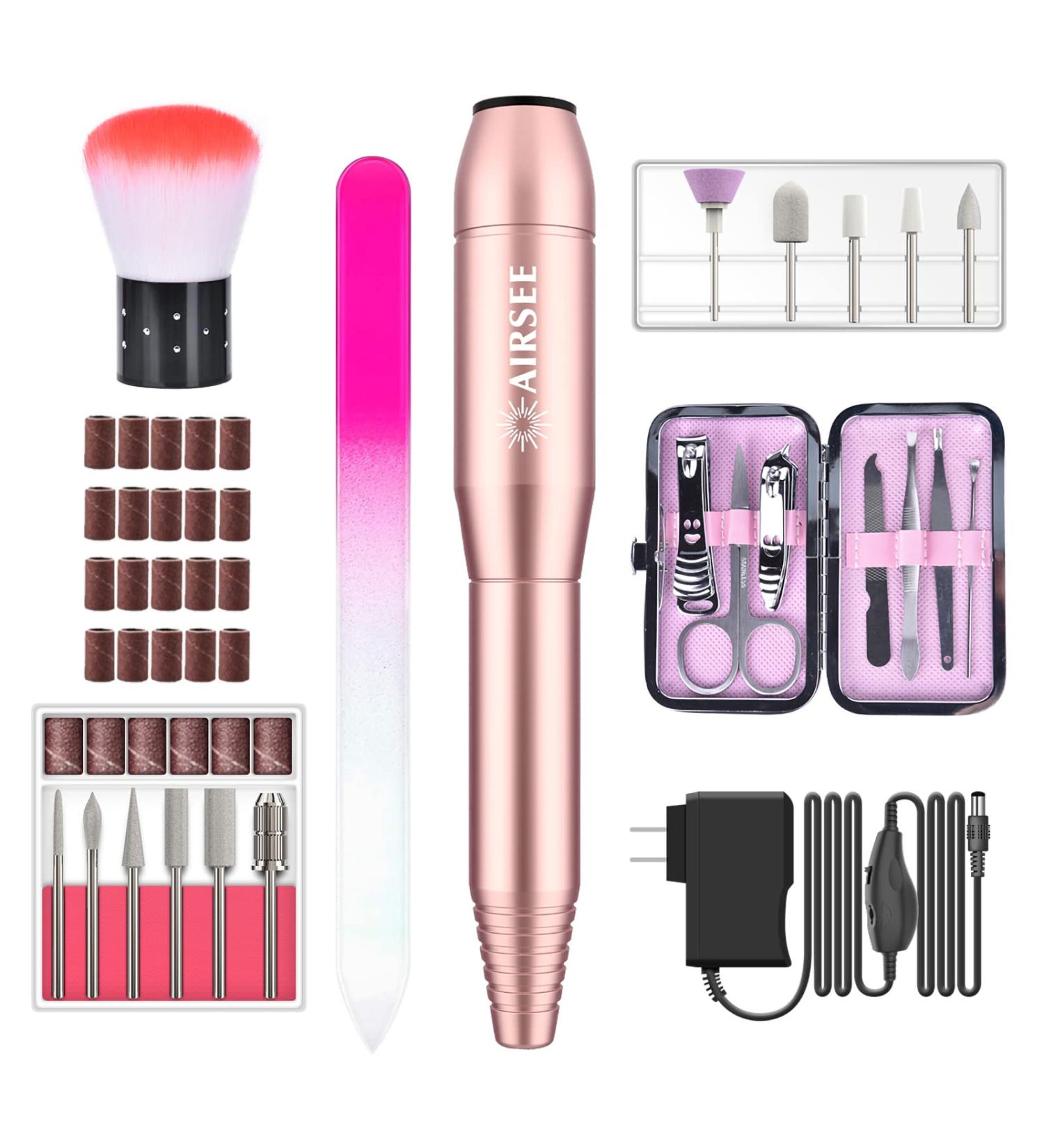 AIRSEE Portable Electric Nail Drill Professional Efile Kit for Acrylic  Gel Nails  Polishing Shape Tools (Gold) A_gold - Buy Online on GoSupps.com