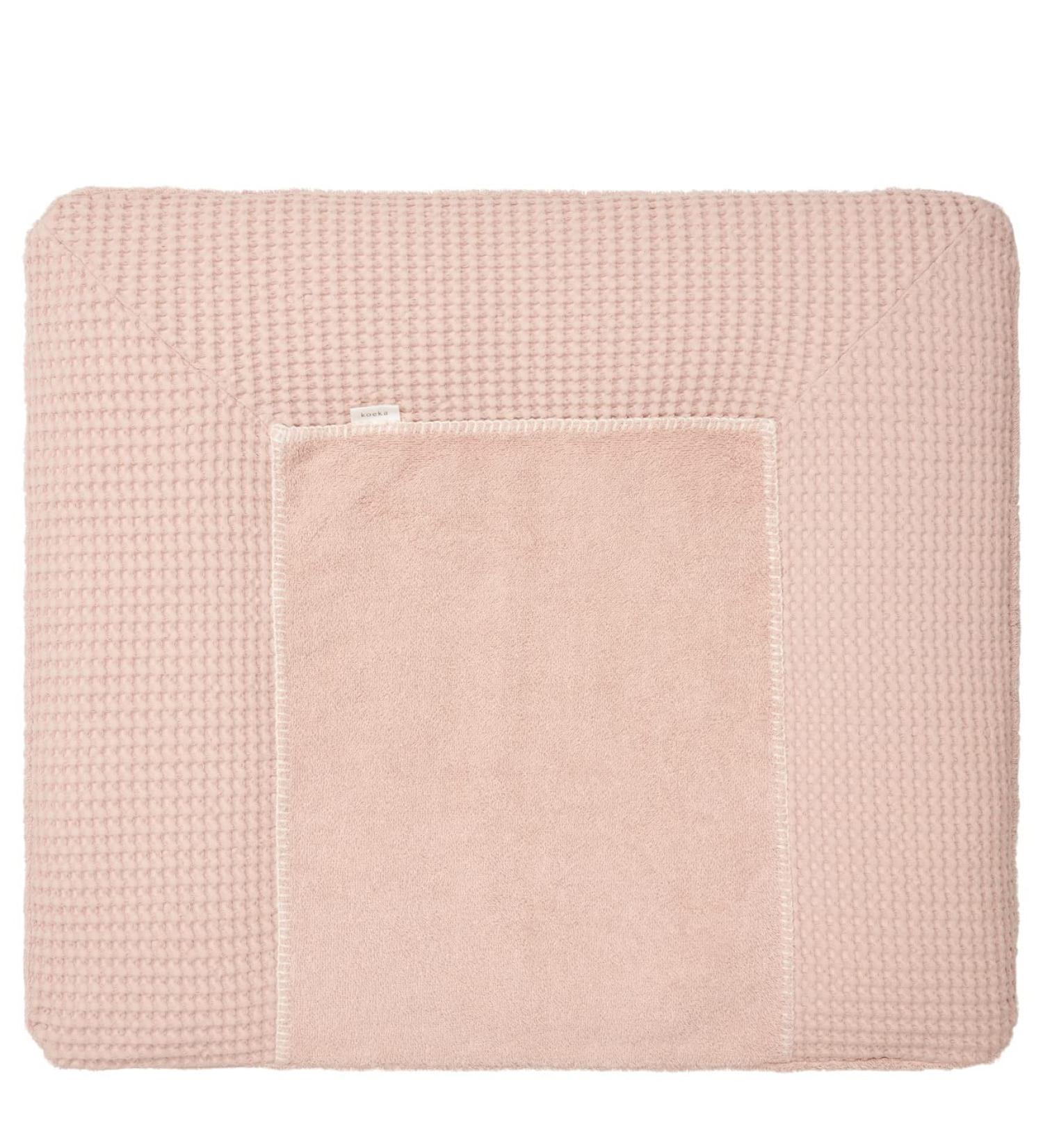 Koeka Wrap Cover - Breathable Cotton Changing Pad Cover - Pink Waffle Fabric - Washable - 75x85 cm - International Shipping Available - Buy Online on GoSupps.com