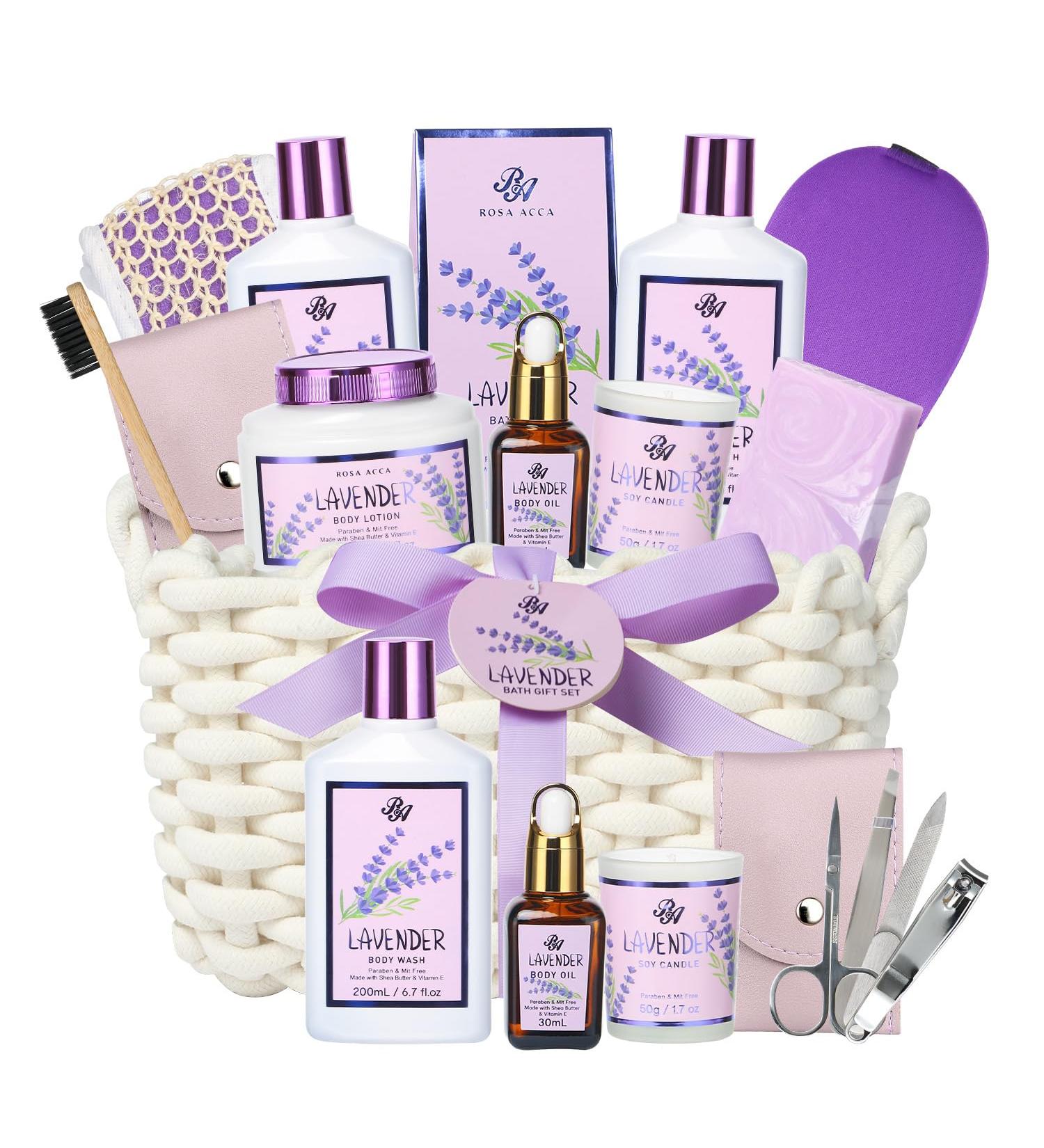 Luxurious Lavender Bath and Body Gift Set for Women & Men - Spa Essentials Shower Gel Bath Bombs Lotion Mug & More - Buy Online on GoSupps.com