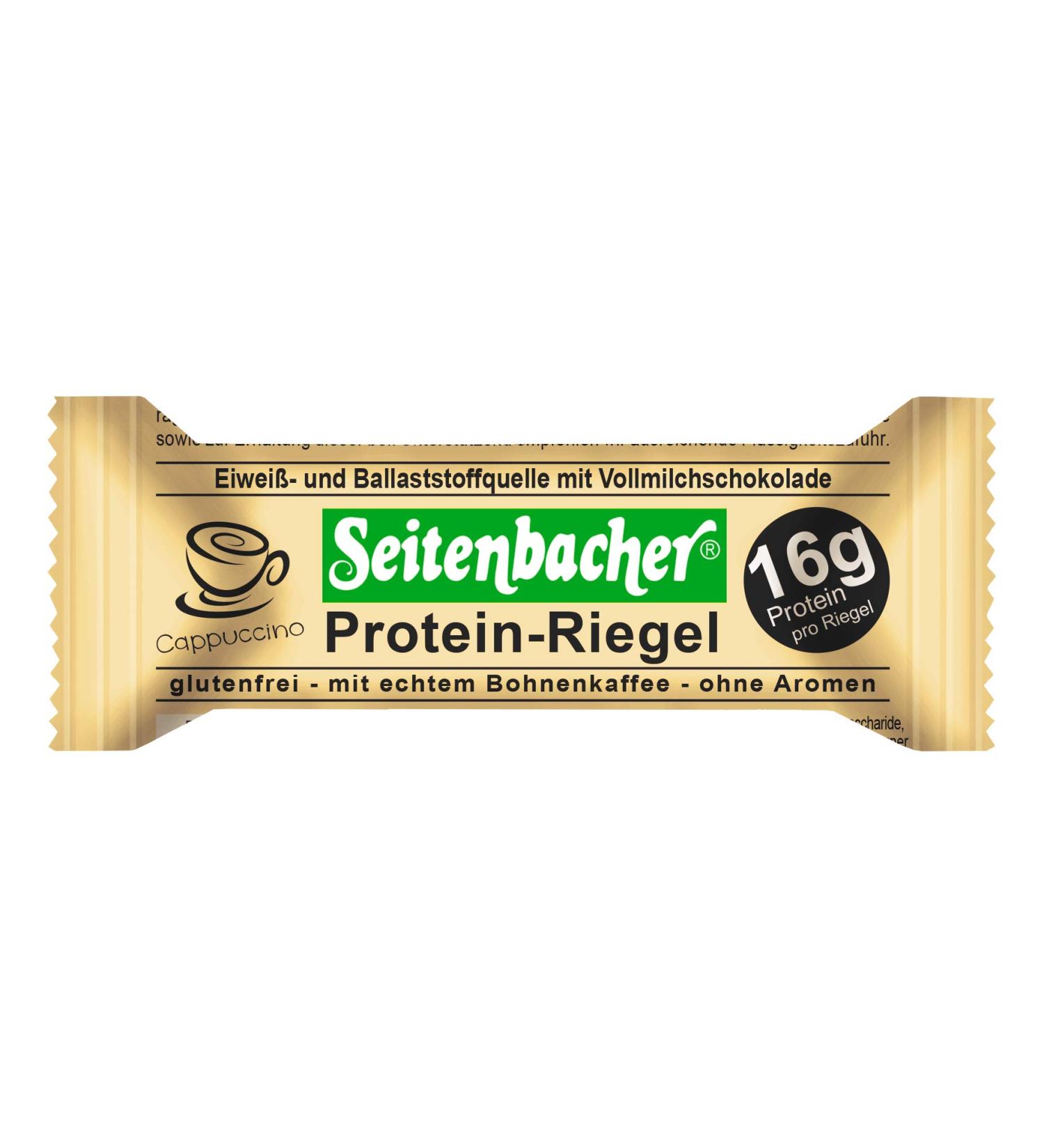 Seitenbacher Protein Bar Cappuccino - 16g Protein Gluten-Free Glycerin-Free (60g) | Boost Your Workout with 27% Protein! - Buy Online on GoSupps.com