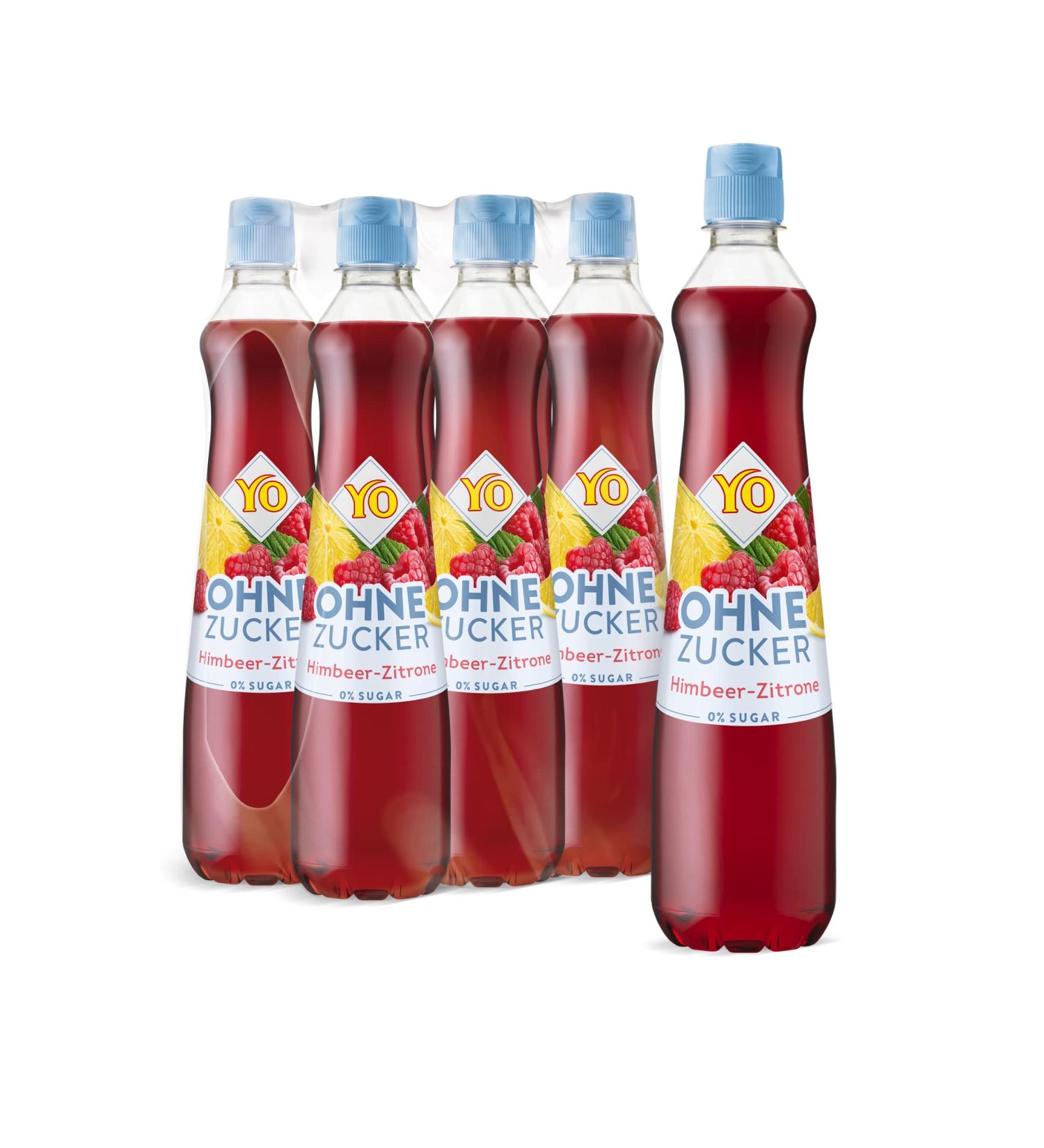 Yo Syrup Raspberry Lemon - Sugar-Free 2 Calories per 100ml Vegan - 6 x 700ml (Makes 6 Liters) - Order Online! - Buy Online on GoSupps.com