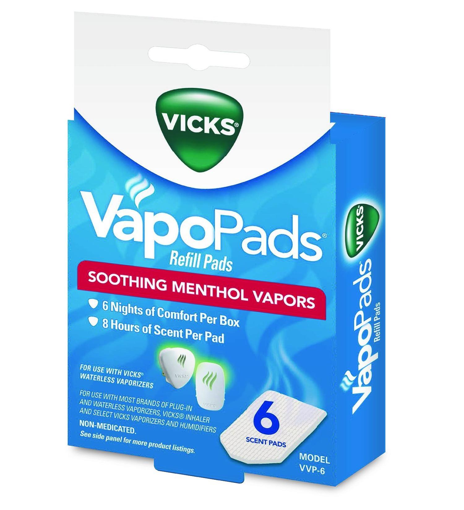Vicks Soothing Vapors Replacement Pads - 6 Count - White - Buy Online on GoSupps.com