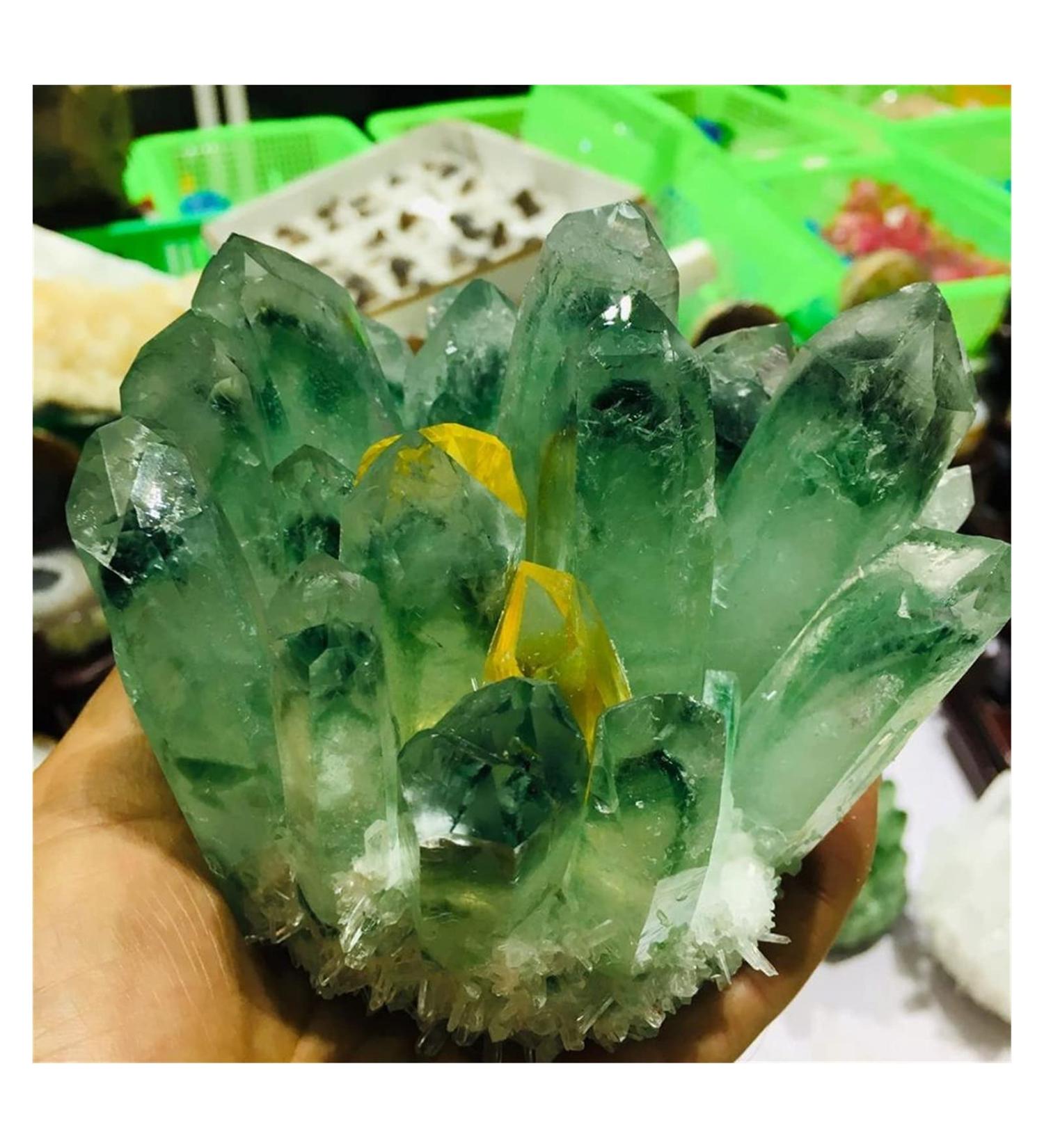 Natural Crystal Rough 1000g Natural Beatiful Yellow Tibetan Quartz Crystal Cluster Specimen - Buy Online on GoSupps.com