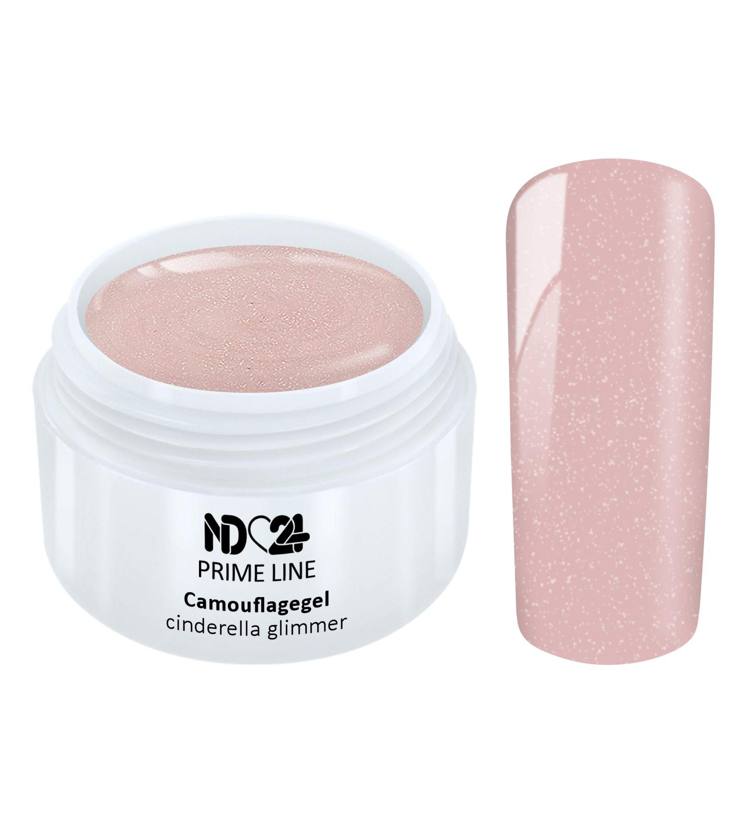 Prime Line - Uv Led Gel Make Up Camouflage Cinderella Glitter Builder - Made in Germany - 5ml