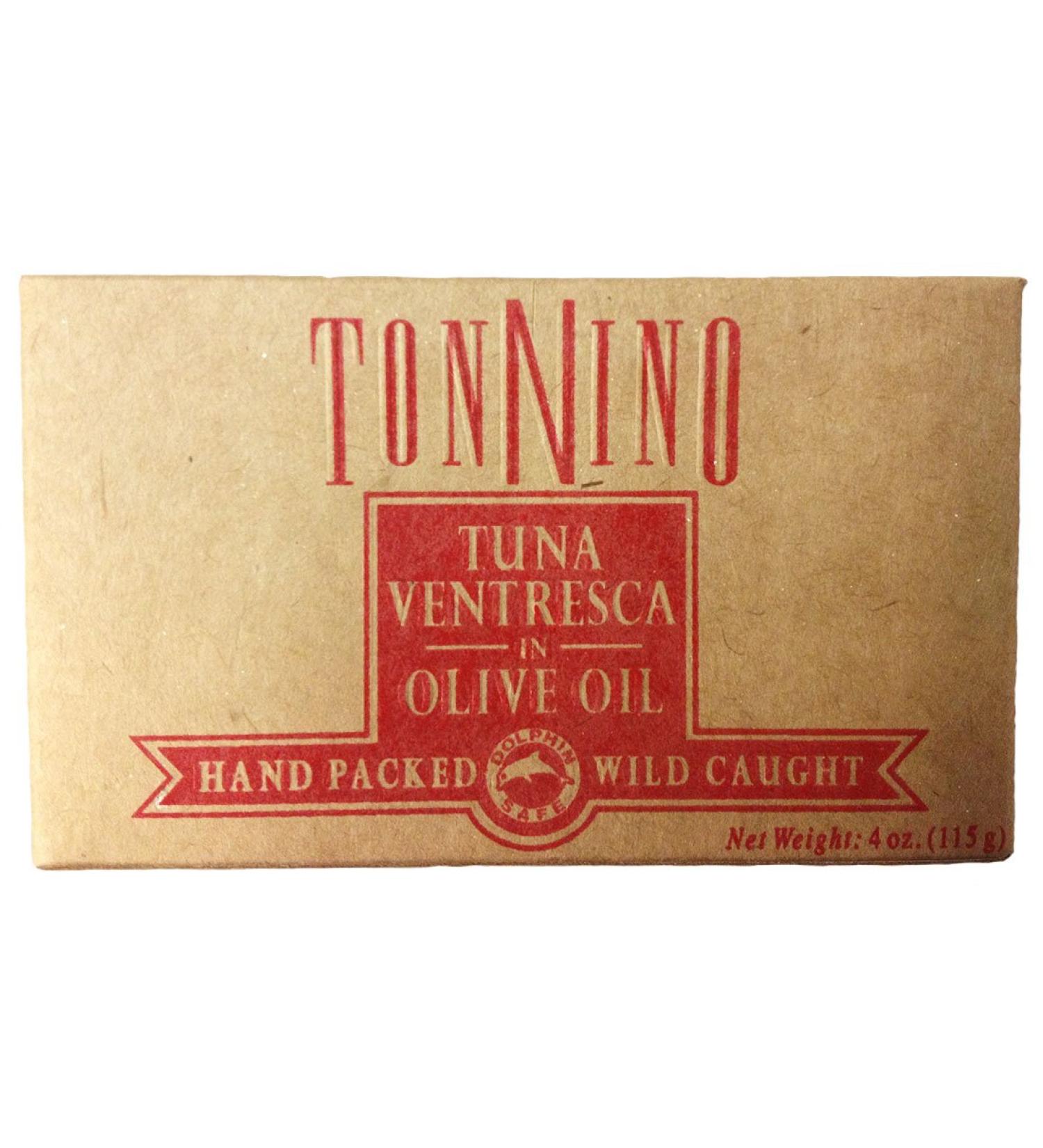 Tonnino Tuna Fillets Low Calorie and Gluten Free Yellowfin Canend Premium Tuna in Olive Oil 4 Oz Ventresca 4 Ounce (Pack of 6)