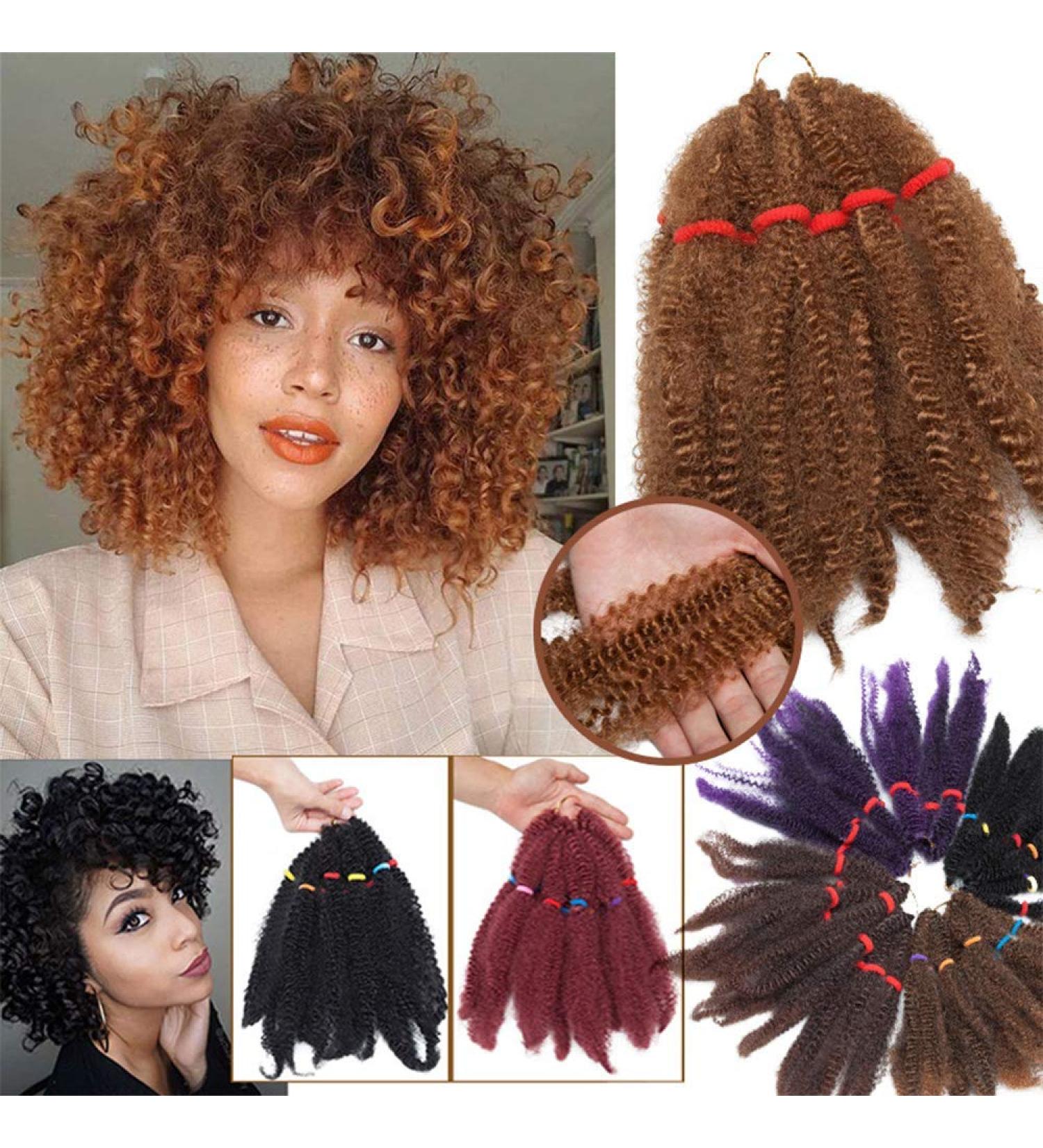 SEGO 3 Packs Afro Crochet Braids - Kinky Curly Hair Bulk Extensions in Light Brown | Marlybob Crochet Hair for Volume & Style - Buy Online on GoSupps.com