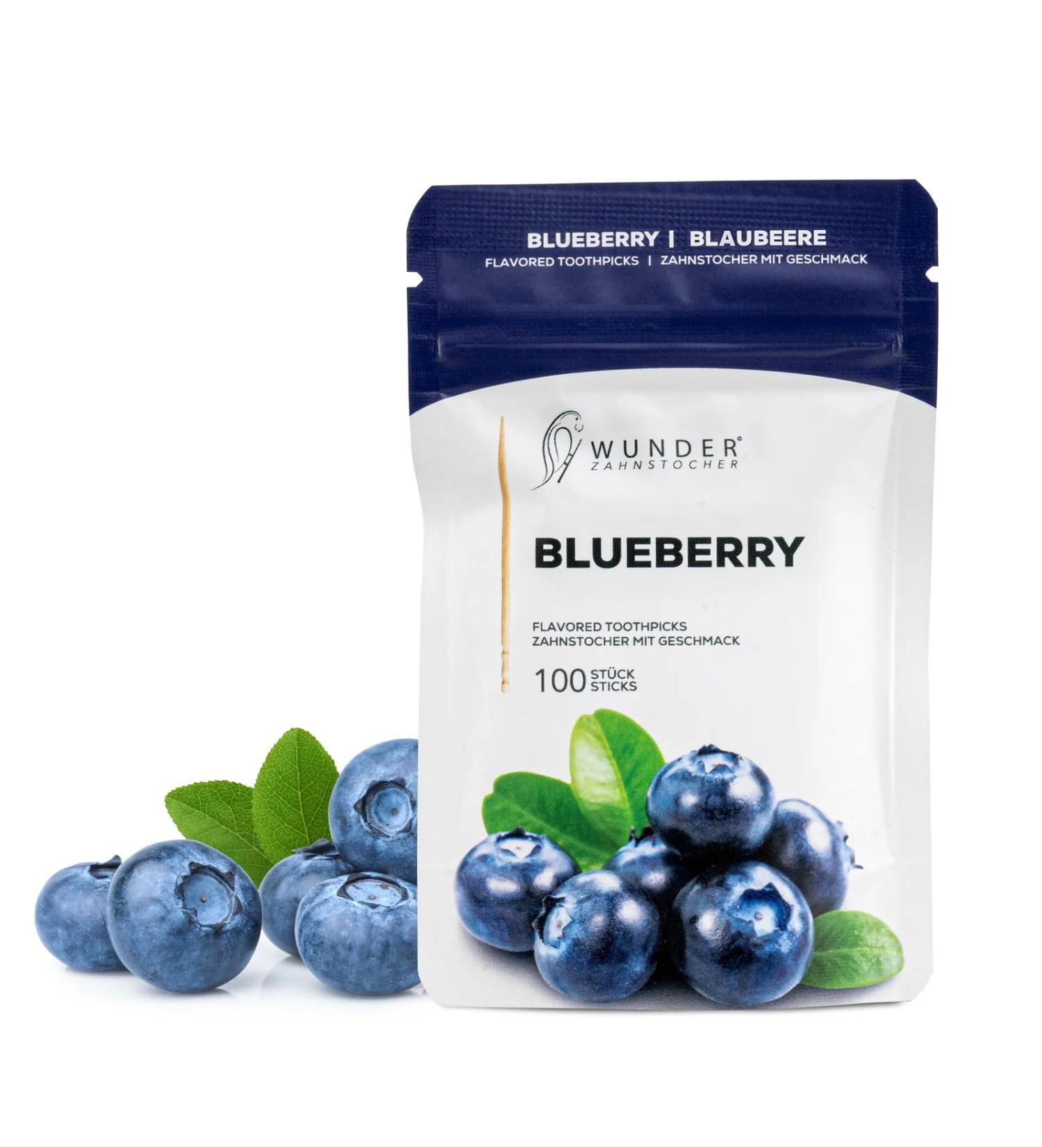 Wonder Toothpick Refill Pack - Sugar-Free Blueberry Flavored Toothpicks for Fresh Breath Nail Chewing & Smoking Cessation - Plastic-Free Chewing Gum Alternative - Buy Online on GoSupps.com