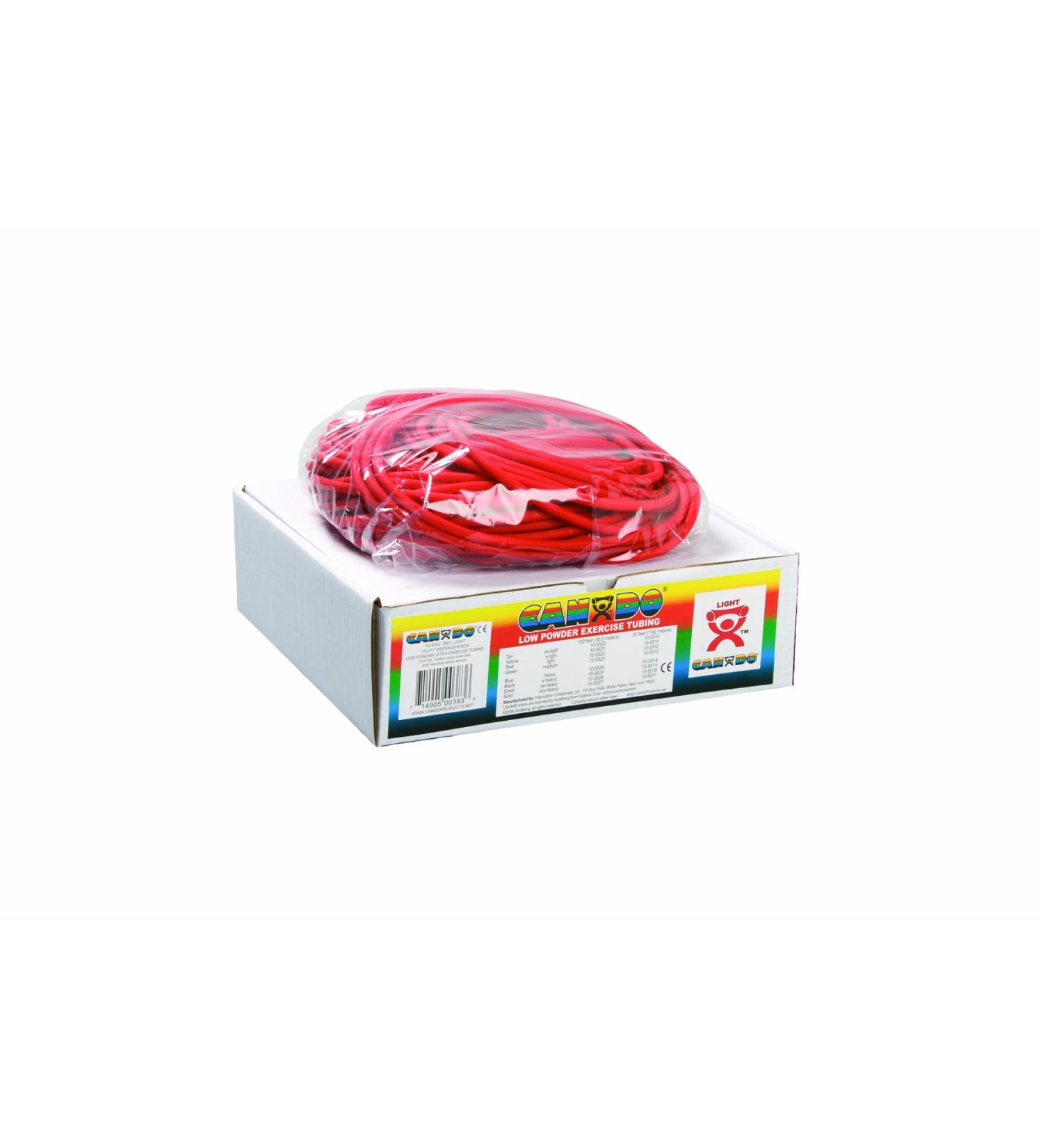 Cando 10-5522 Red Exercise Tubing, Light Resistance, 100' Length Red: Light 100 ft: Latex