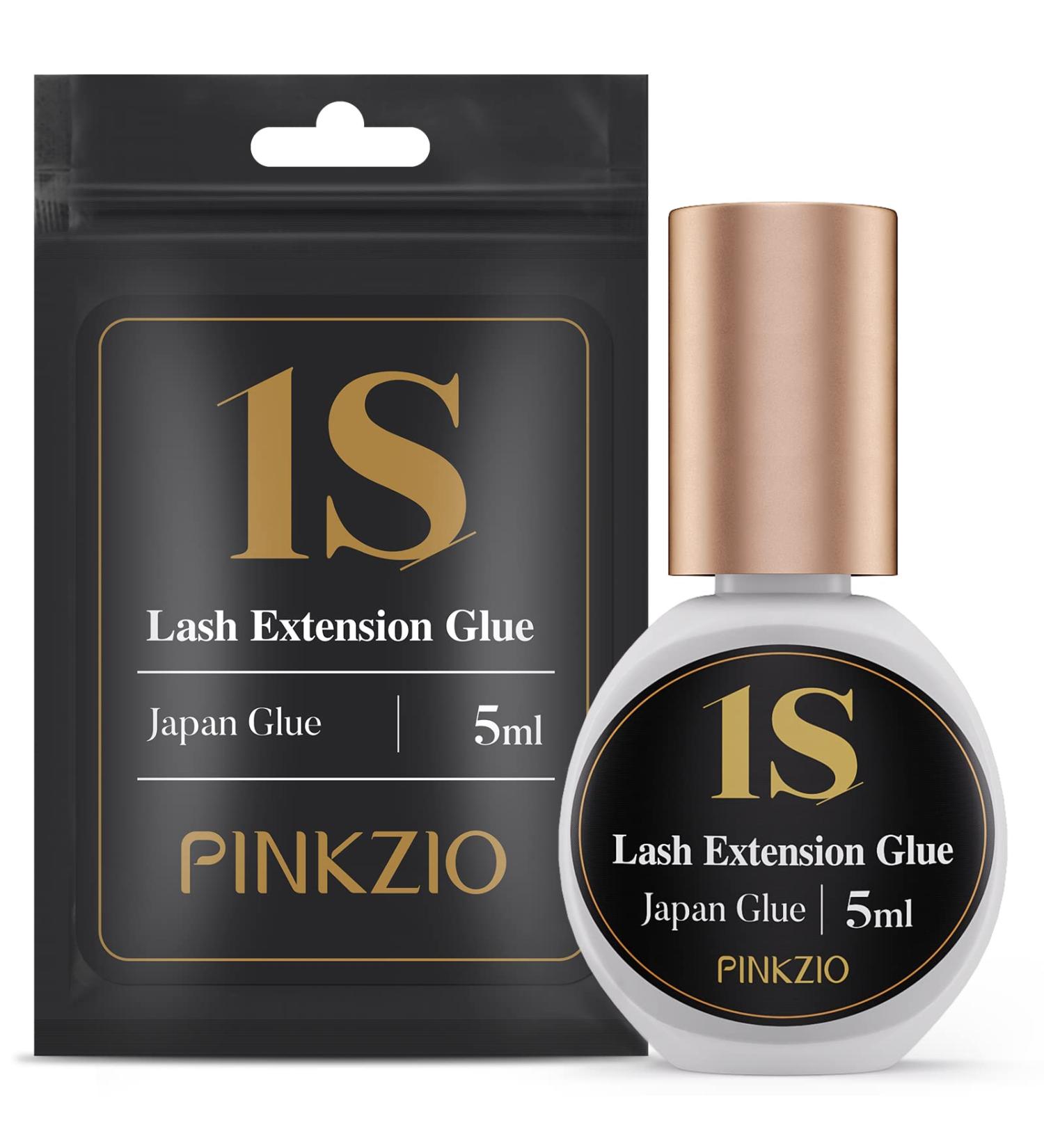 Extra Strong Eyelash Extension Glue - PINKZIO | 1 Sec Drying Time & 7 Weeks Retention | Professional Clear Adhesive for Semi-Permanent Extensions - Buy Online on GoSupps.com