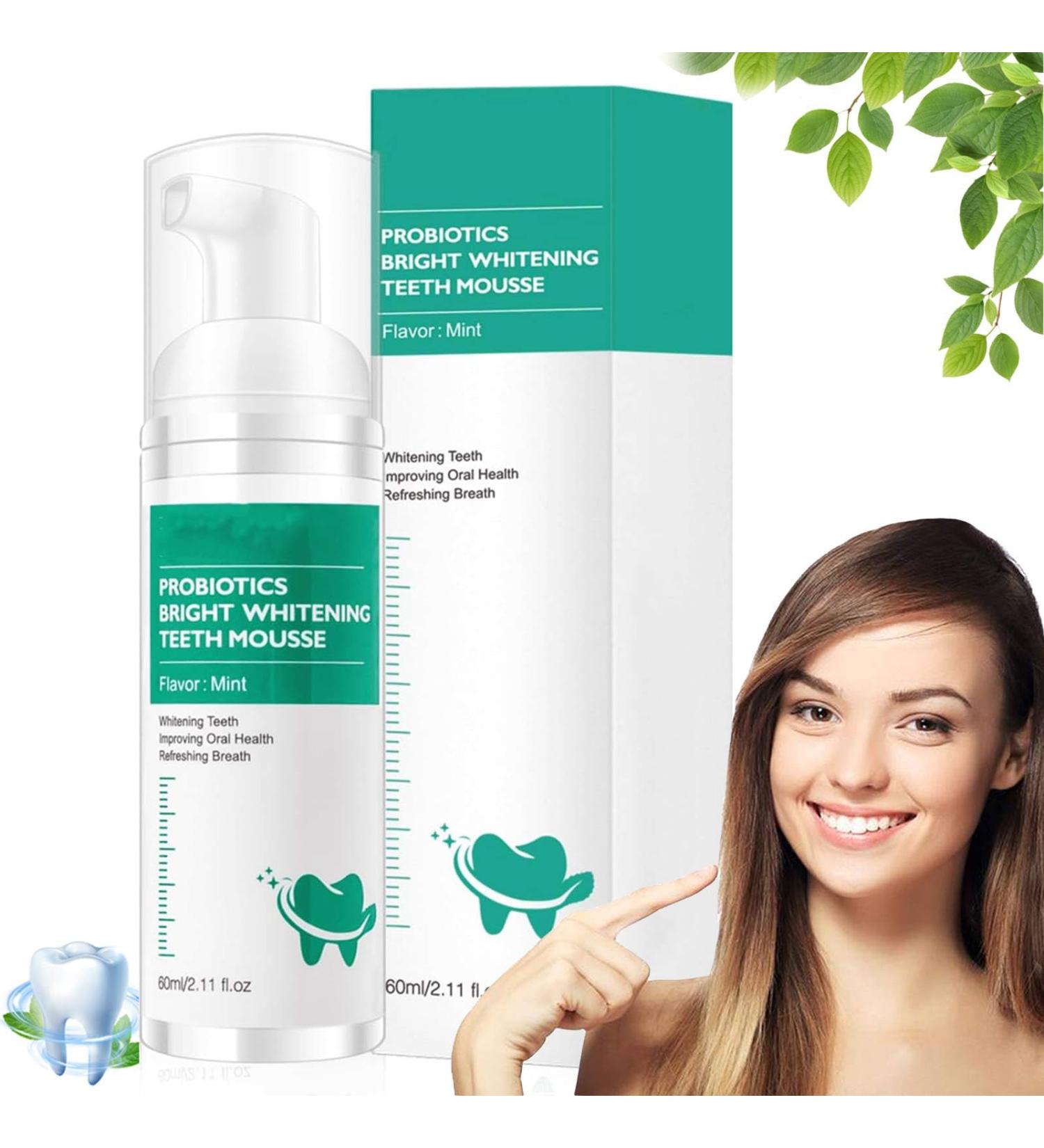 Probiotics Bright Whitening Teeth Mousse Herbal Brightening Oral Repair Mousse Teeth Whitening Mouthwash Foam Teeth Mousse Refreshing Breath Deep Cleaning Teeth - Buy Online on GoSupps.com