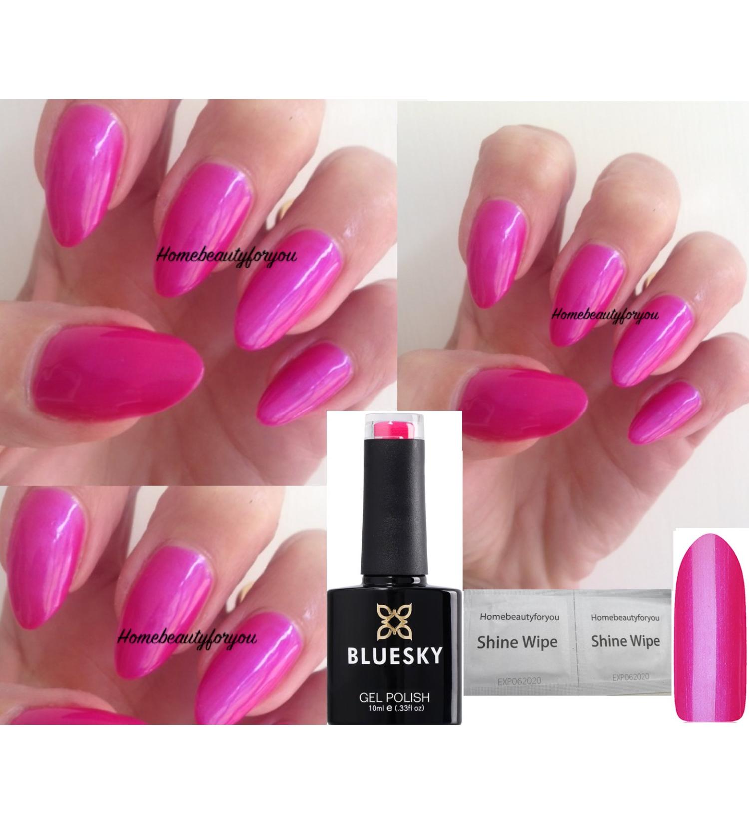 Bluesky Gel Nail Polish PINK SHIMMER Tuitti Fruitti Bright Pink Shimmer Spring Summer Color 80506 UV LED Soak Off 10ml - Buy Online on GoSupps.com