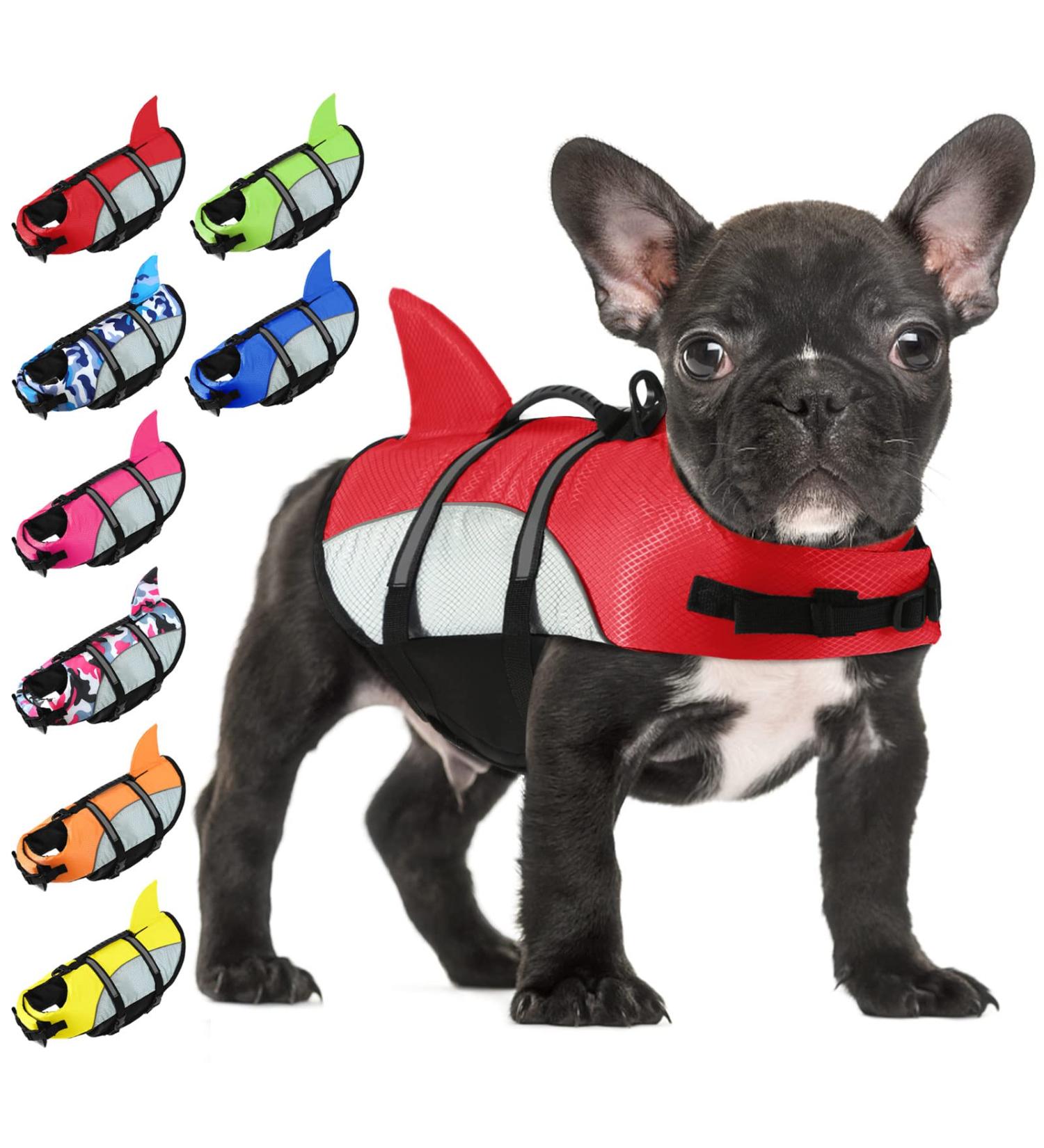 Alagirls Dog Swimming Vest | Reflective Life Jacket with Rescue Handle | Size XS (33-43cm) | Red & Gray - Buy Online on GoSupps.com