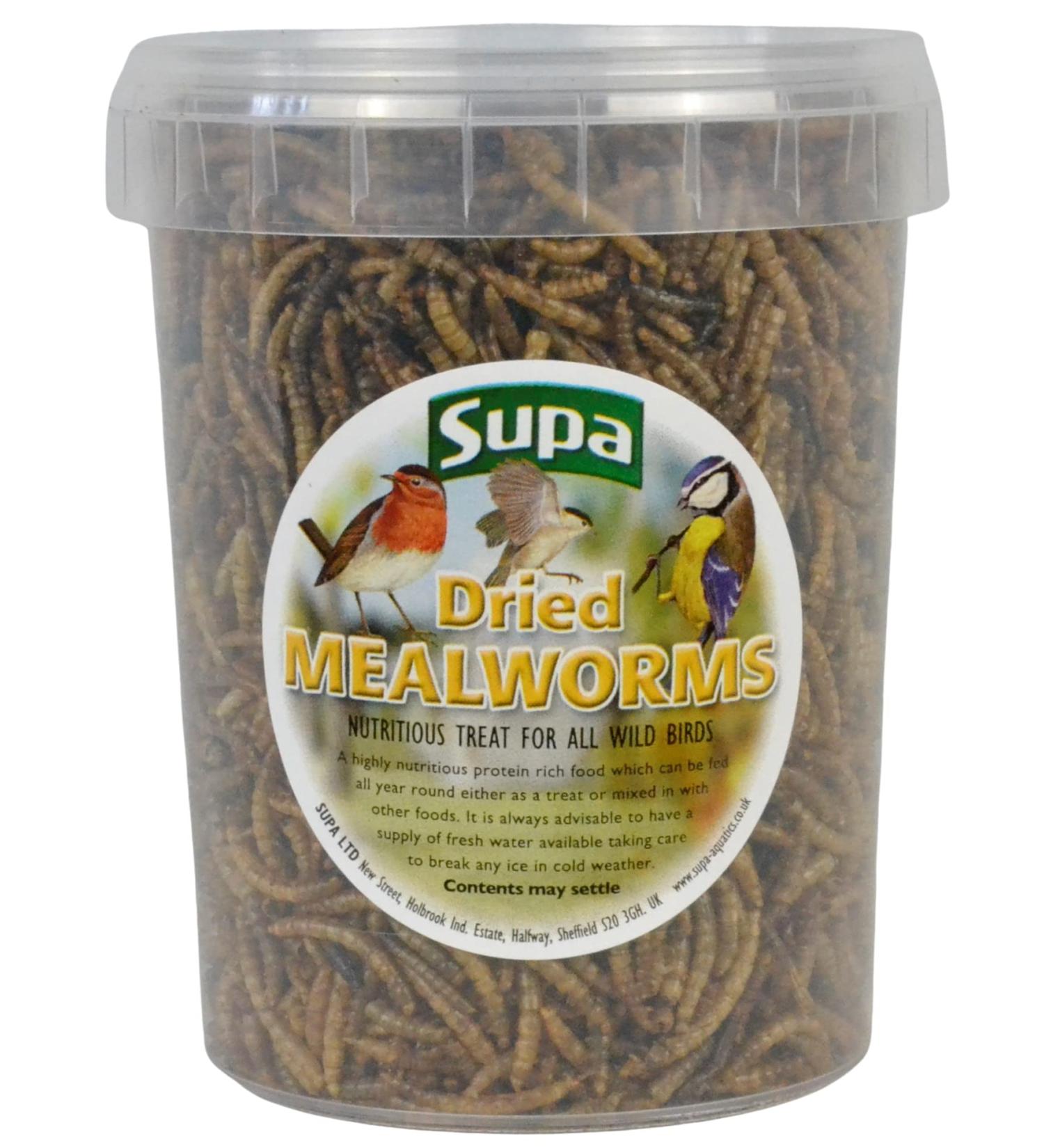 Supa Dried Mealworms for Wild Birds 1 Litre Bucket | High Energy Protein Rich Treat For Garden Birds | Attract More Birds To Your Garden | Quality Wild Bird Food Mealworm 1 l (Pack of 1) - Buy Online on GoSupps.com