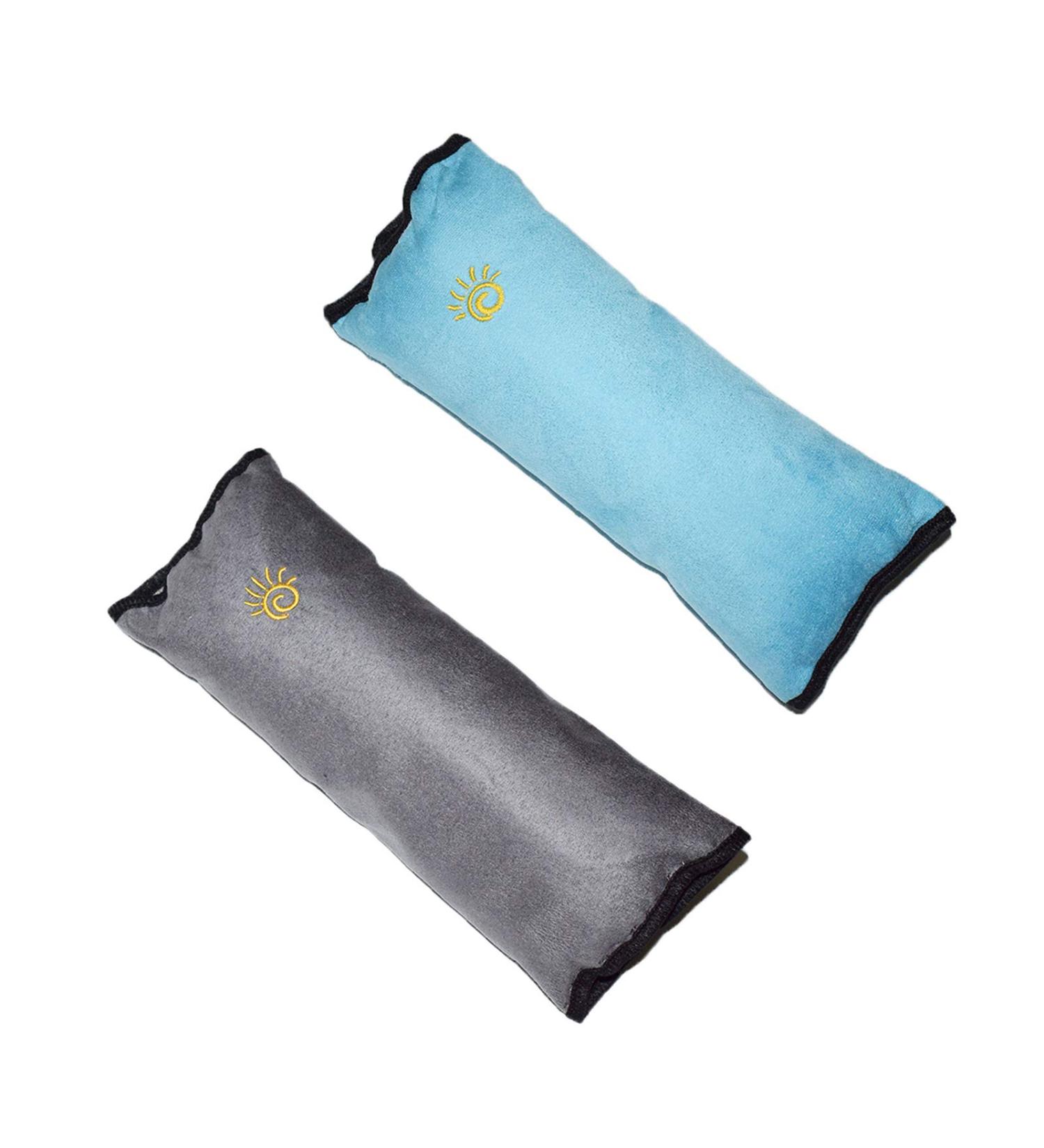 MHwan Super Soft Cotton Seat Belt Pads 2 PCS - Head and Neck Support for Child & Adult, Blue & Gray Seatbelt Strap Cover - Buy Online on GoSupps.com