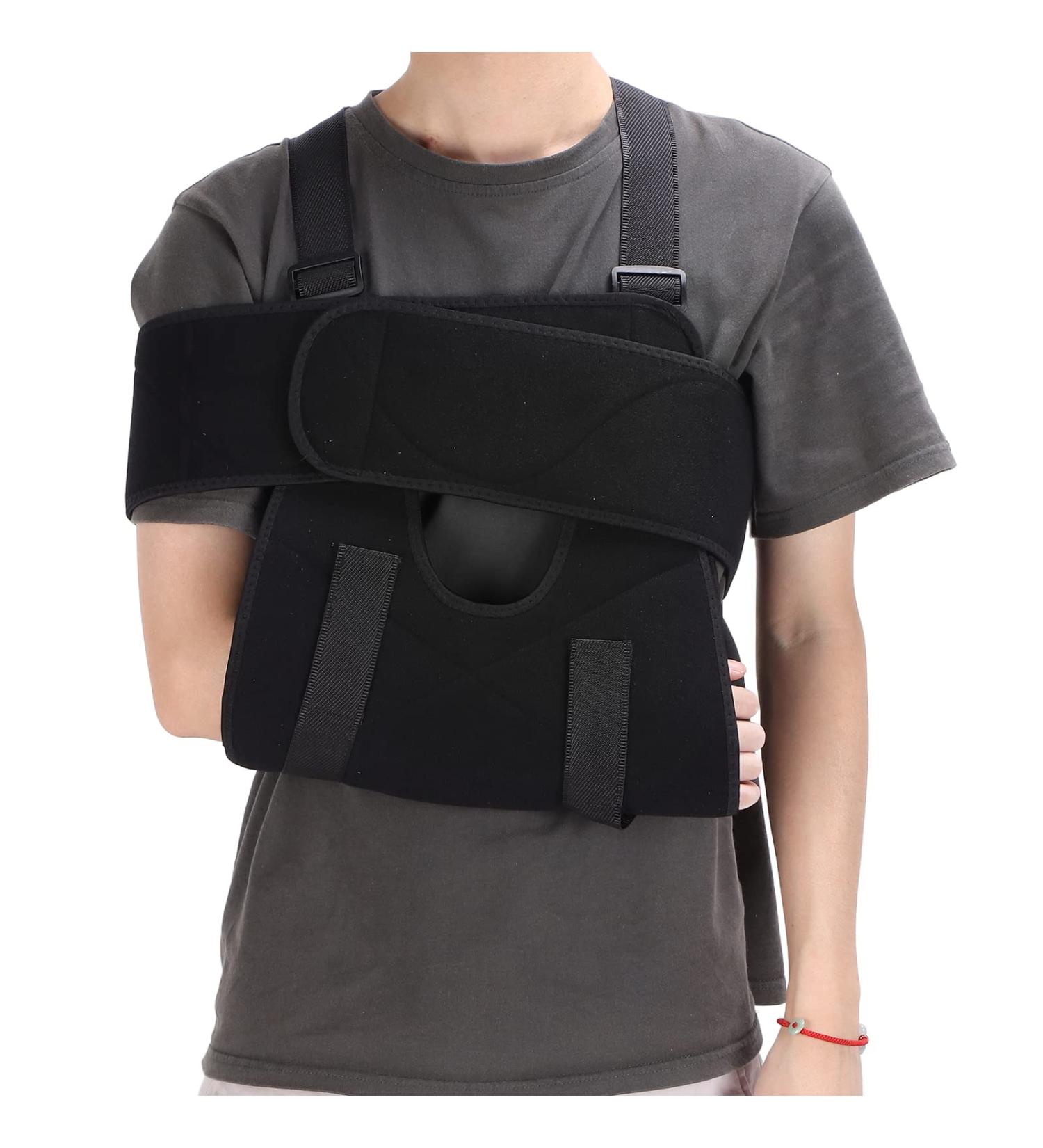 Adjustable Arm Sling Shoulder Immobilizer | Rotator Cuff Support Brace - Black - Buy Online on GoSupps.com