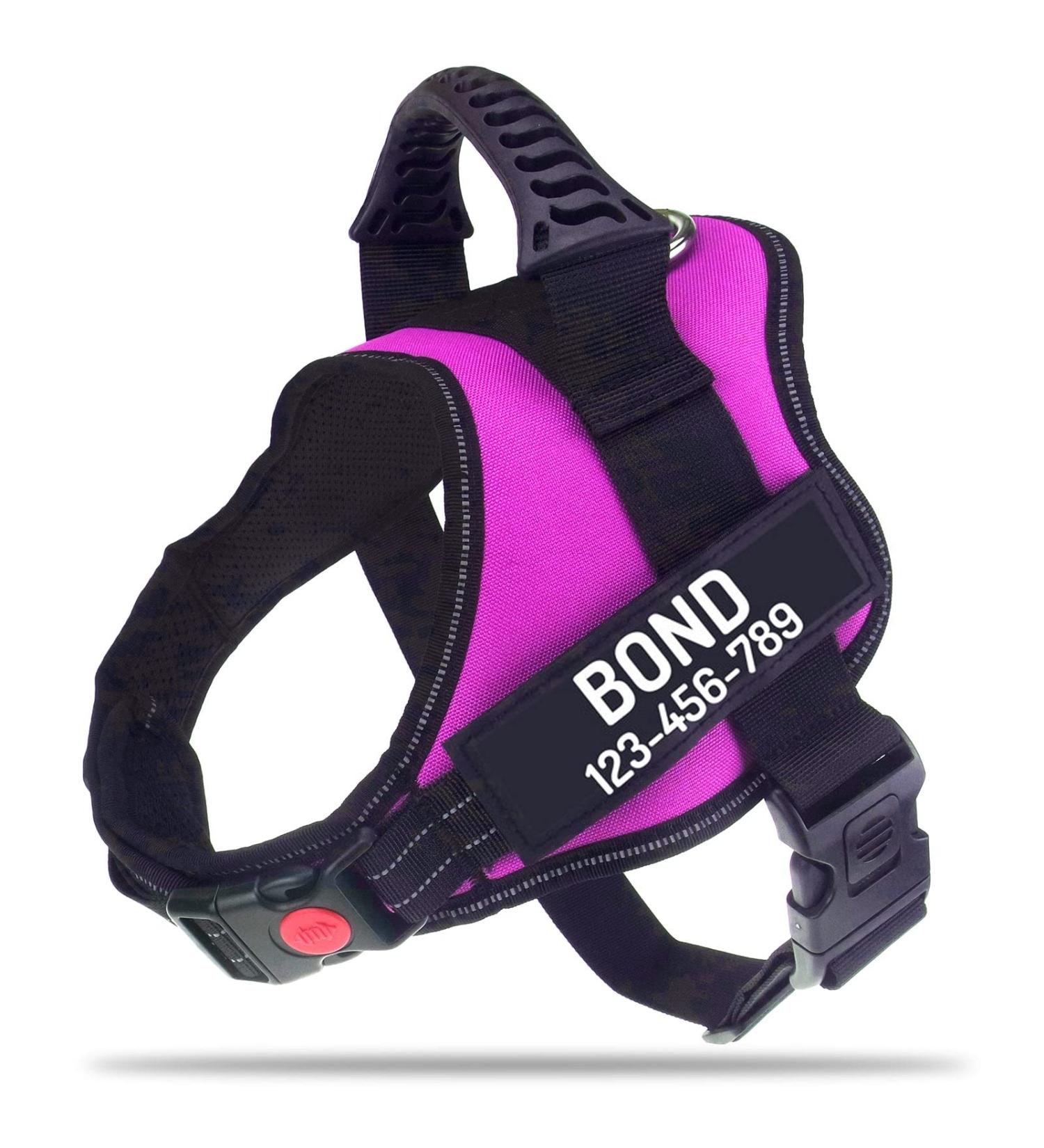 Customizable Pawpawify Dog Harness - No Tug Anti-Pull Durable for Training & Walking - Fits 20-25in Chest - Pink - Buy Online on GoSupps.com